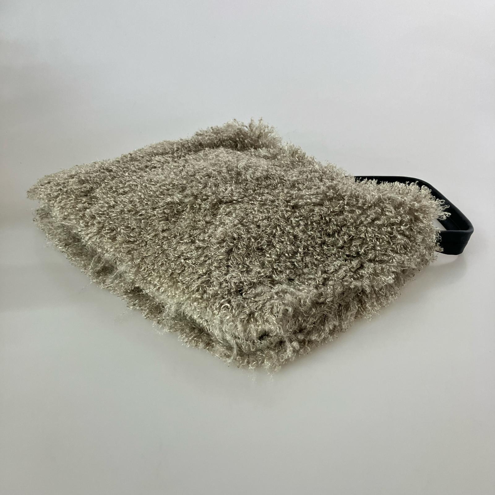 ハンドバッグ nouer フェイクファー ハンドバッグ グレー グレー