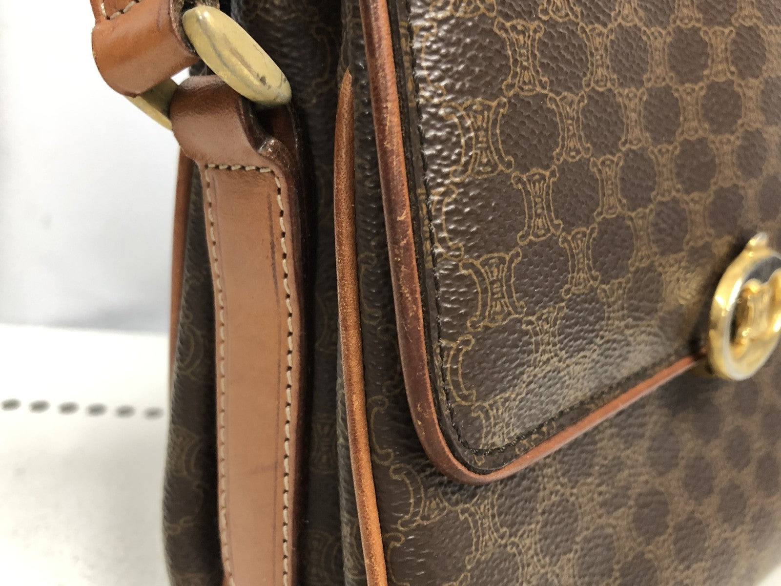 CELINE マカダム柄 ショルダーバッグ