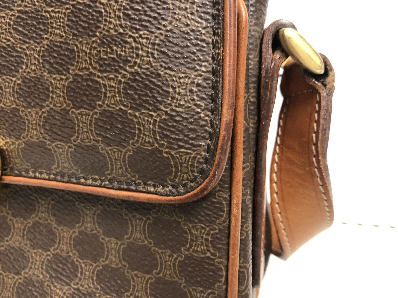 CELINE マカダム柄 ショルダーバッグ