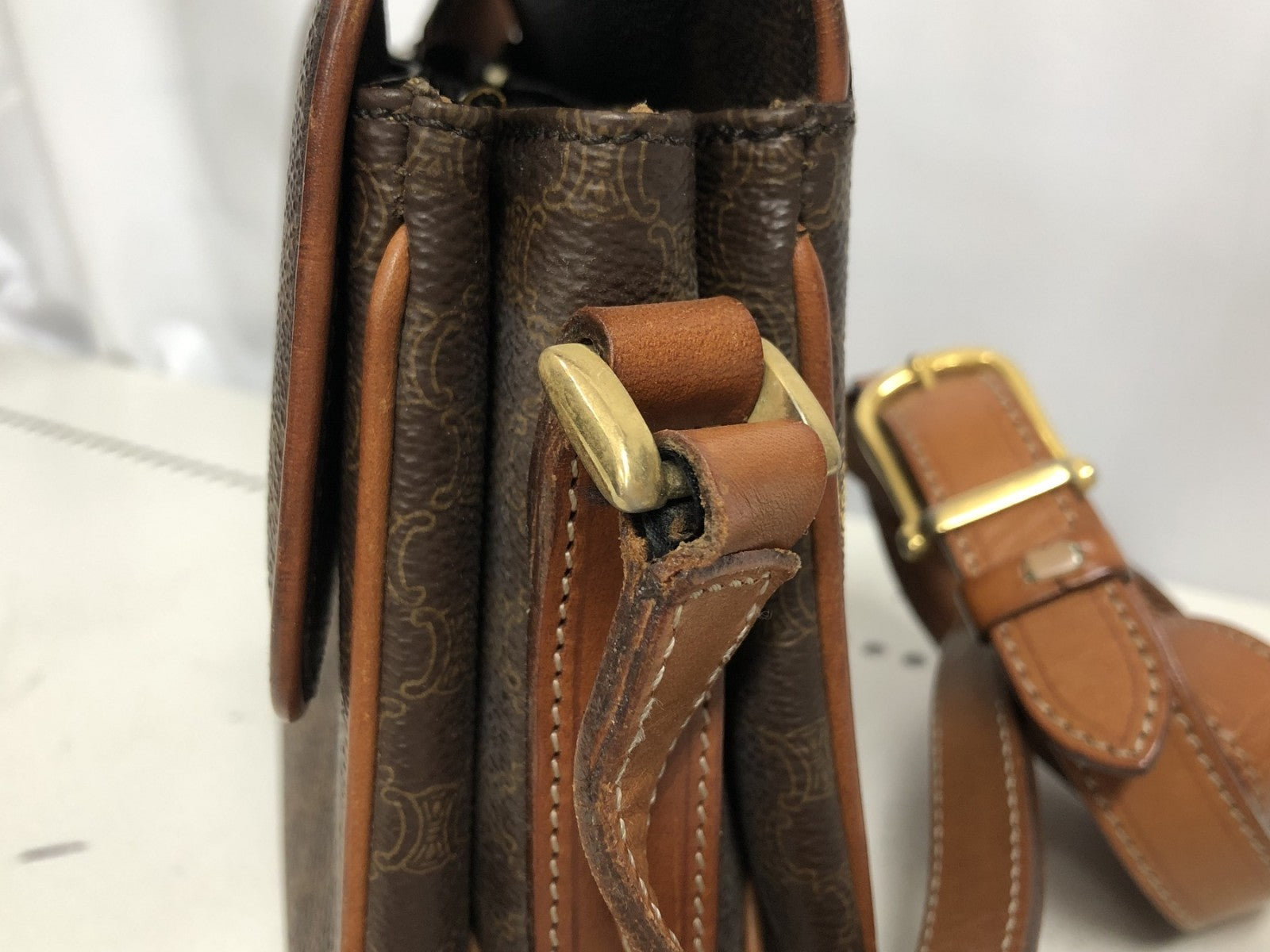 CELINE マカダム柄 ショルダーバッグ
