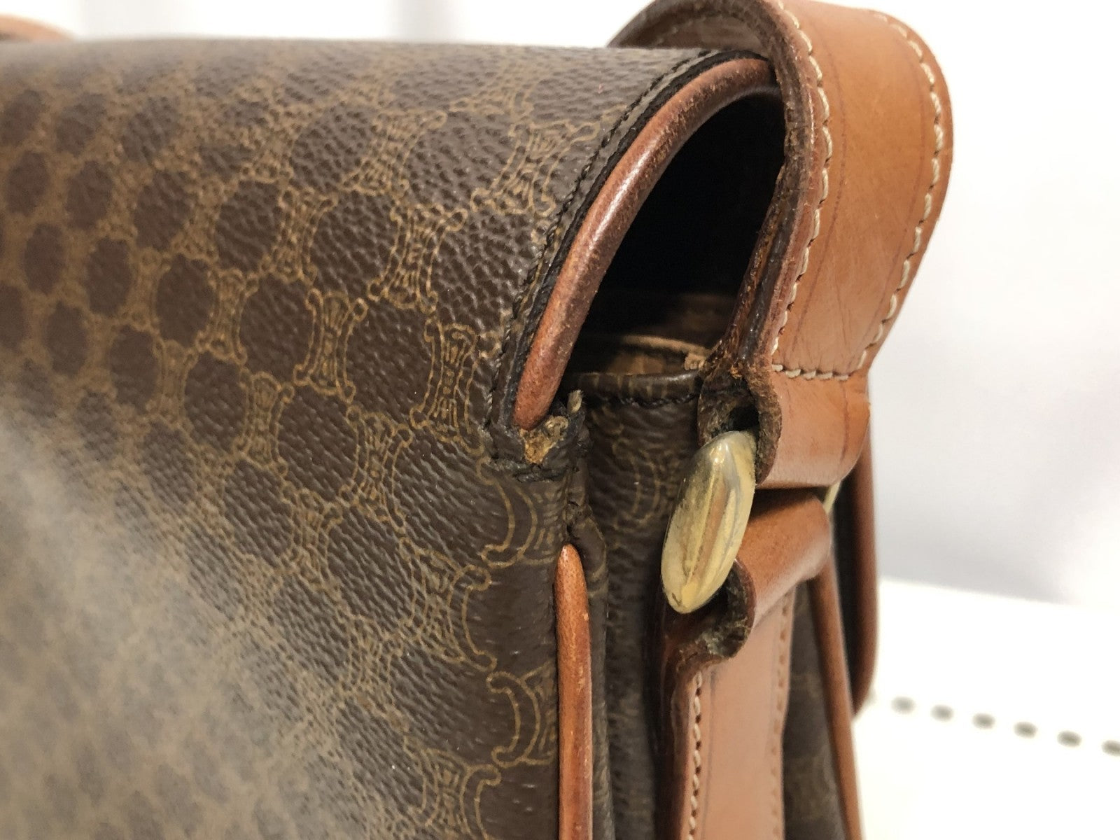 CELINE マカダム柄 ショルダーバッグ