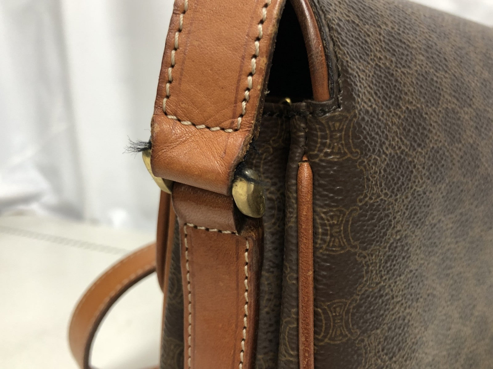 CELINE マカダム柄 ショルダーバッグ