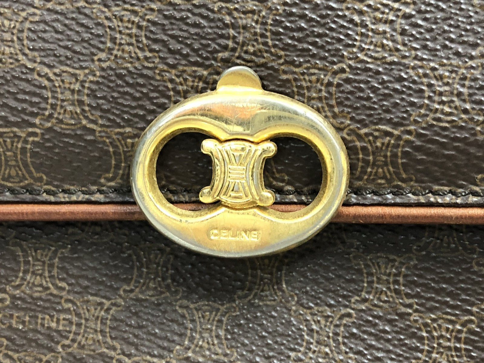 CELINE マカダム柄 ショルダーバッグ