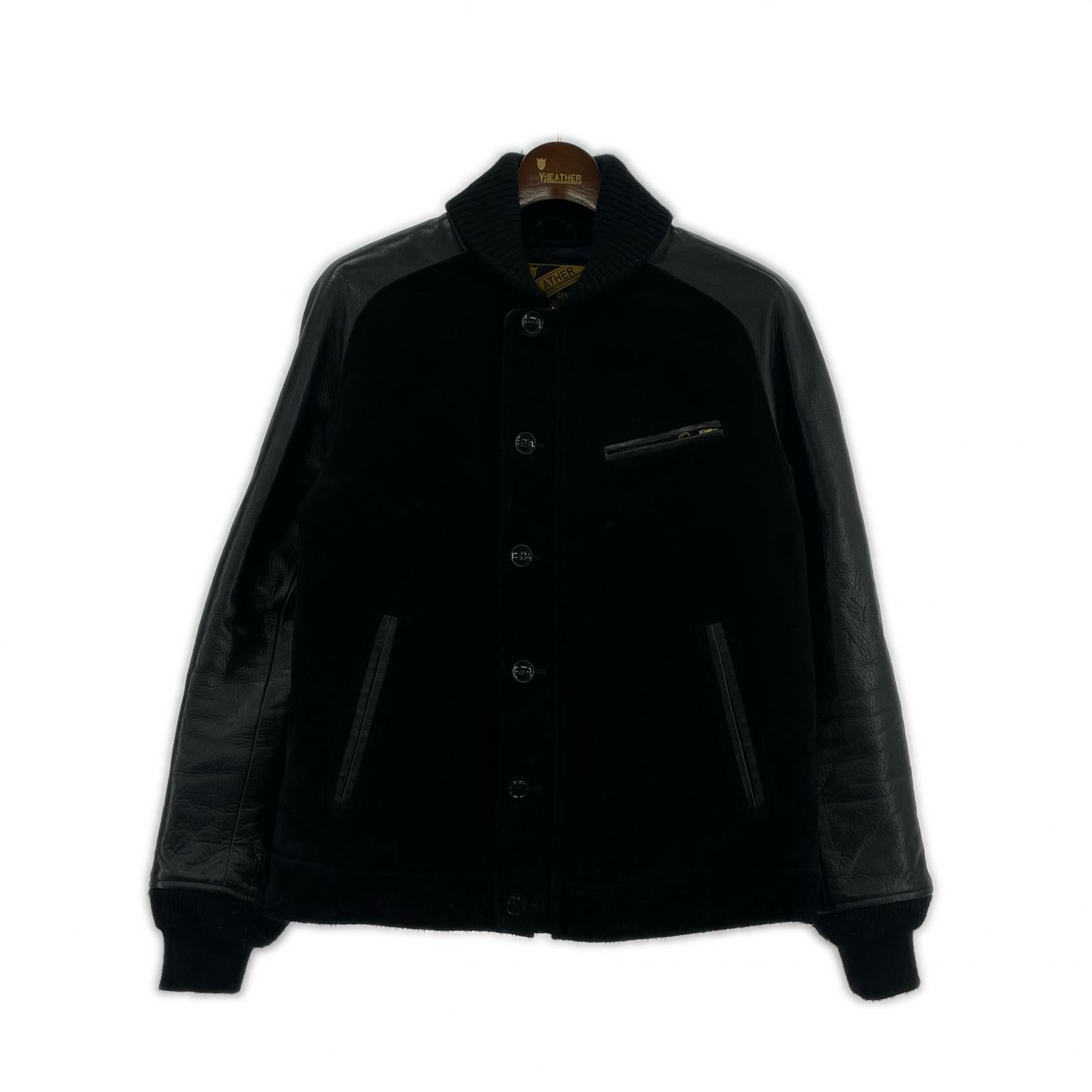 ジャケット Y'2 LEATHER レザー切替スエードジャケット 38 ブラック
