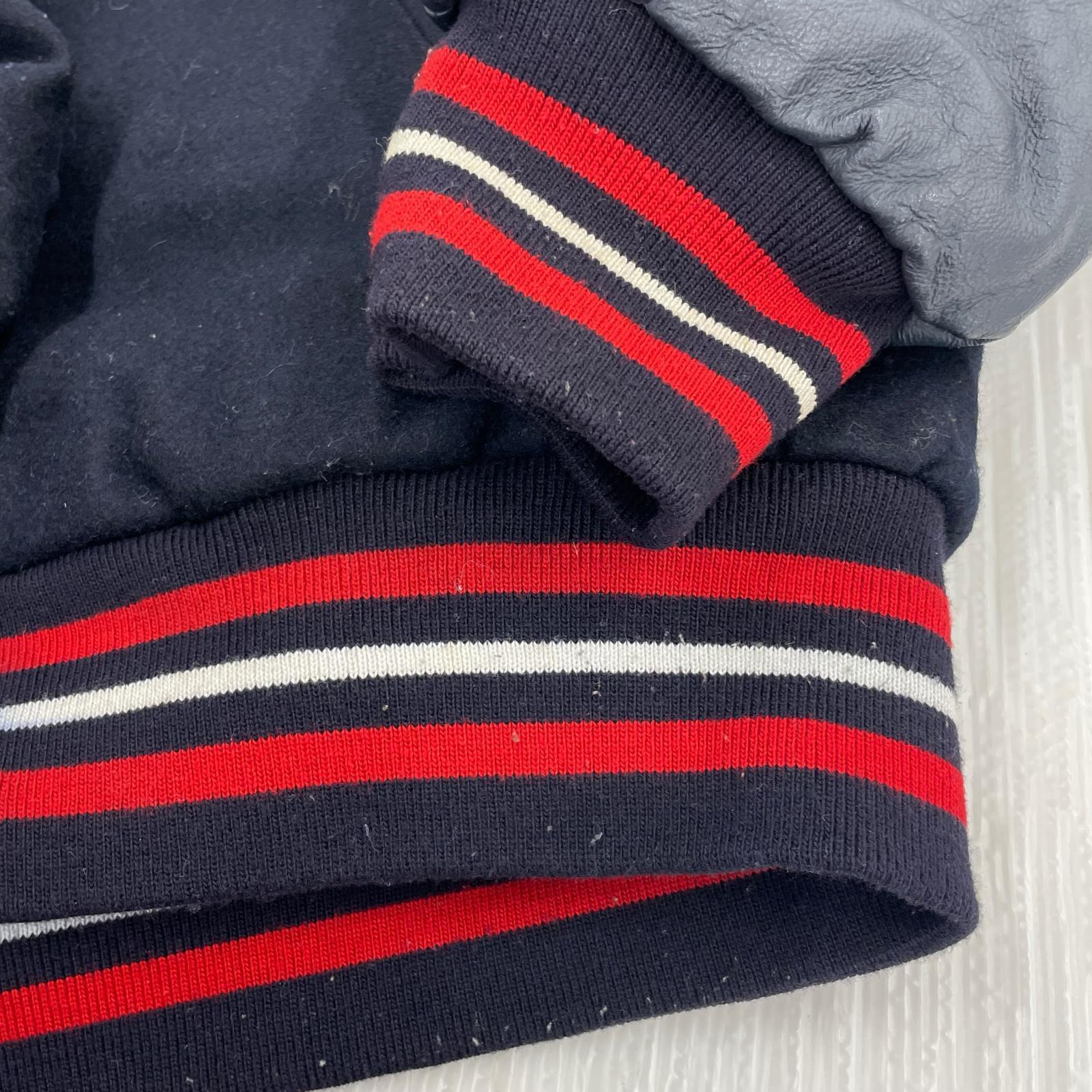 ジャケット JH DESIGN MLB/袖レザースタジャン ブラック