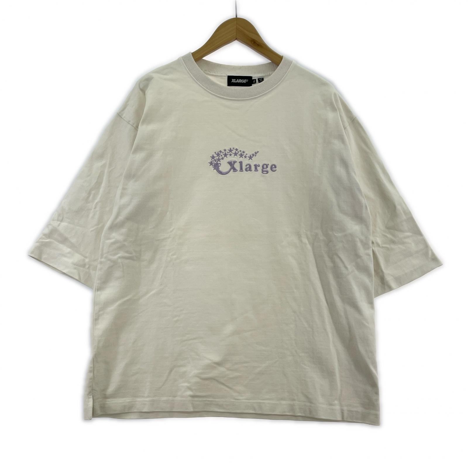 半袖Tシャツ ロゴ刺繍 ホワイト XL ホワイト