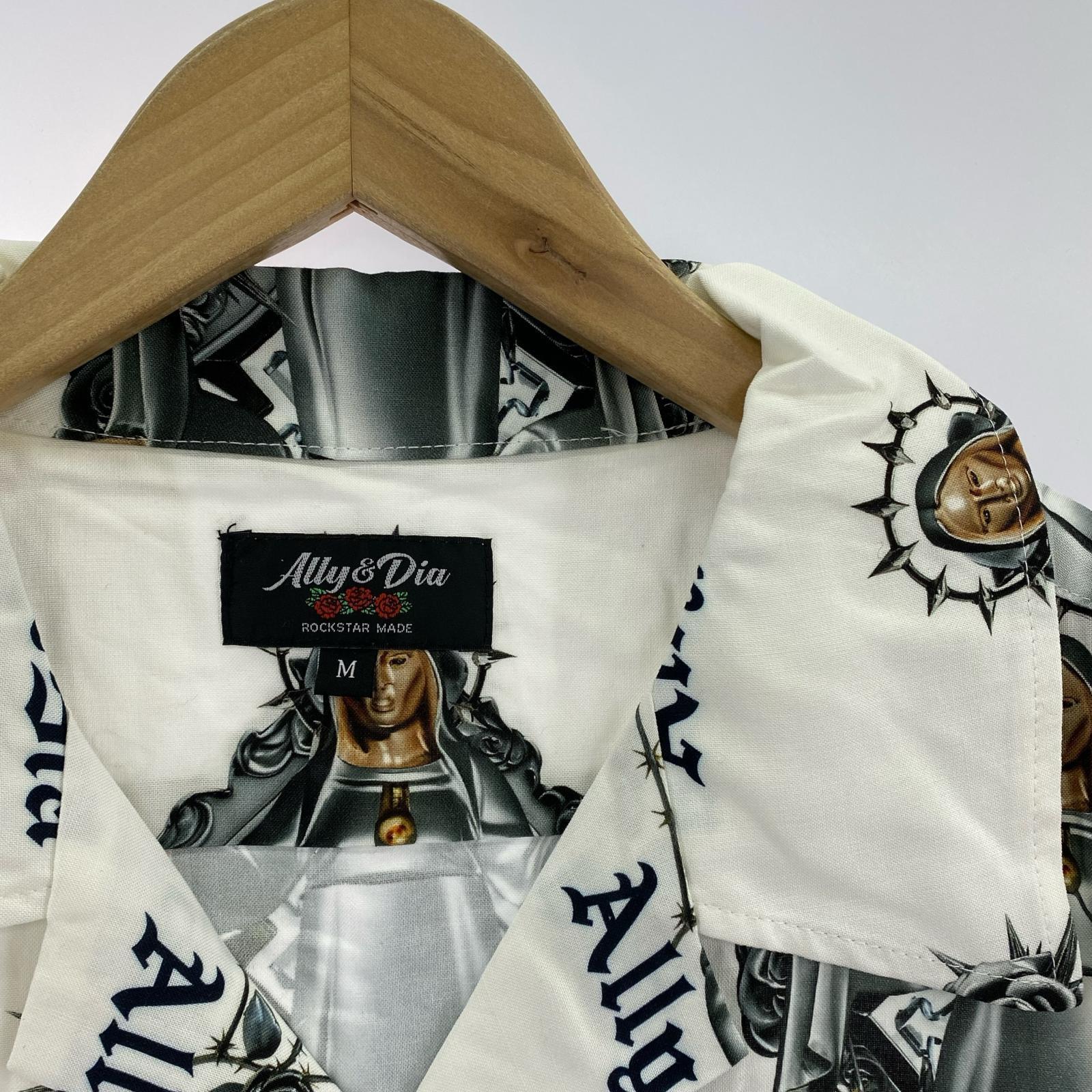 半袖シャツ METAL MARIA 総柄アロハシャツ レーヨン (M) M ホワイト
