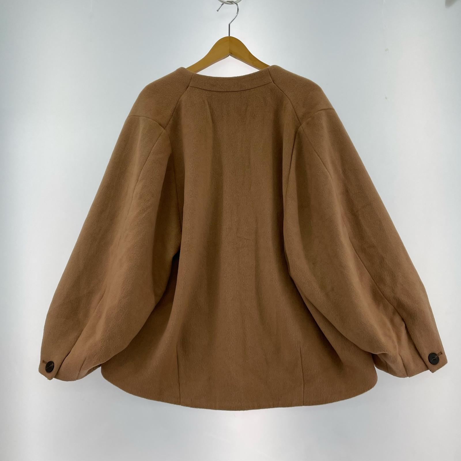 ジャケット CHIGNON ノーカラー ボリュームスリーブジャケット ブラウン