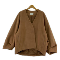 ジャケット CHIGNON ノーカラー ボリュームスリーブジャケット ブラウン