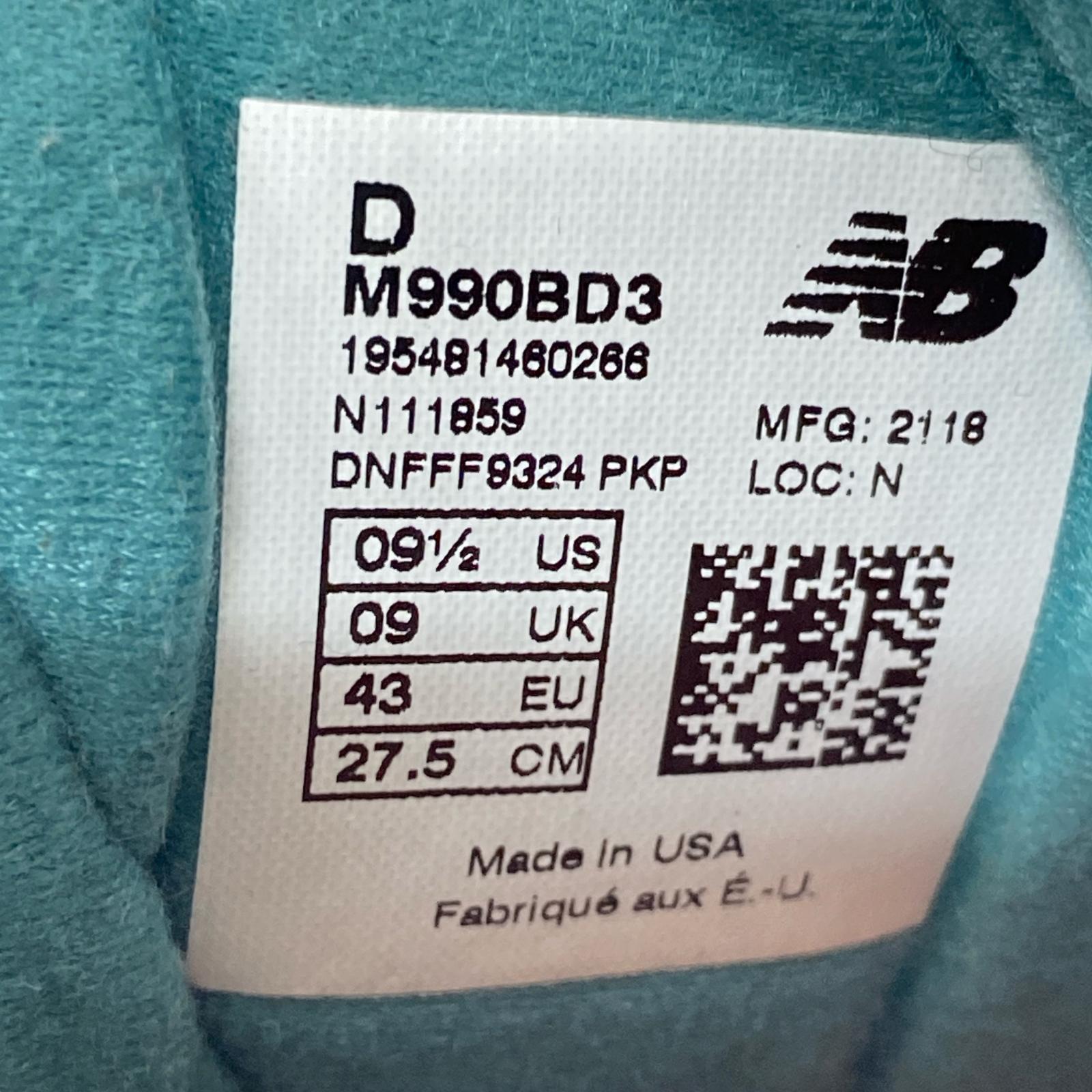 スニーカー BODEGA M990BD3 27.5cm (US9 1/2 UK9 EU45) ブラウン