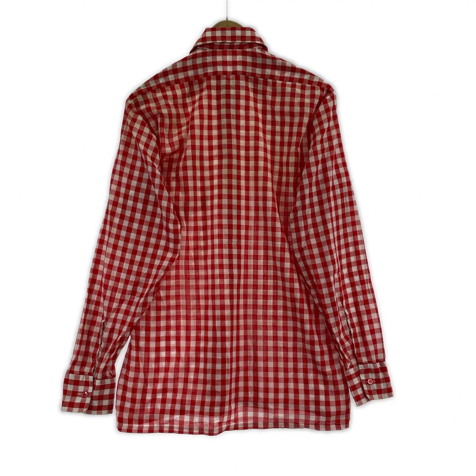 長袖シャツ 70's ギンガムチェックシャツ RED レッド