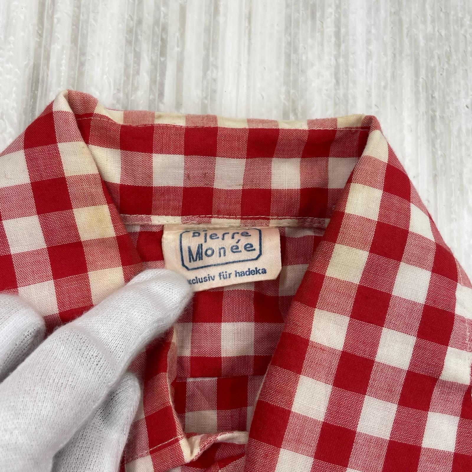 長袖シャツ 70's ギンガムチェックシャツ RED レッド