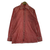 長袖シャツ 70's ギンガムチェックシャツ RED レッド