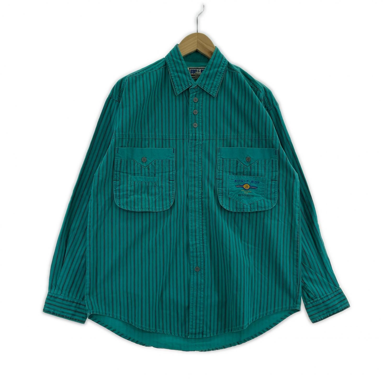 長袖シャツ 90's BUGLE BOY コットンストライプシャツ S BGR S