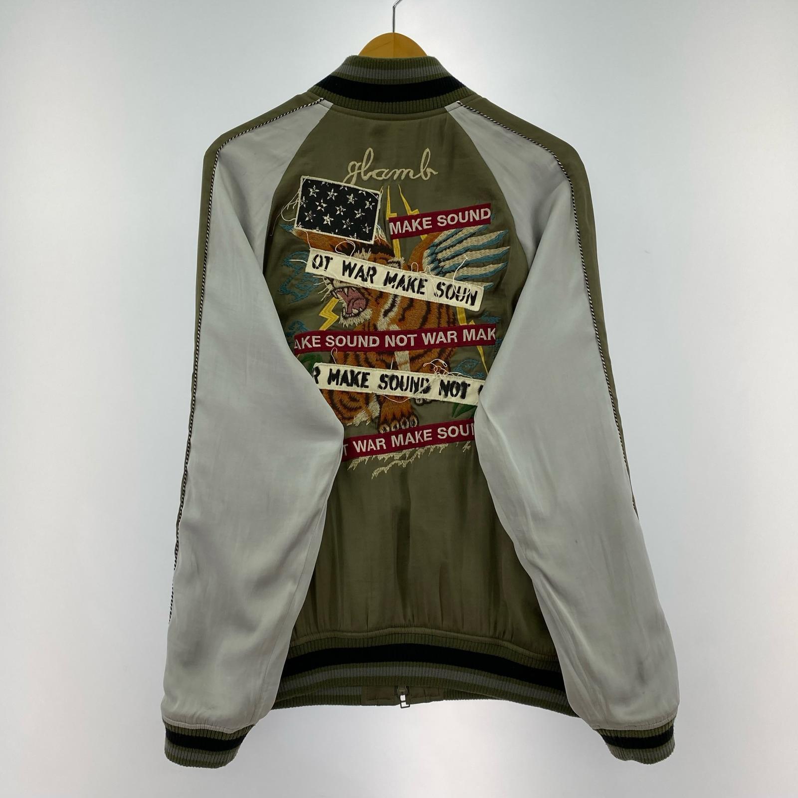 ジャケット glamb Jake Ska JKT クレイジー刺繍スカジャン S オリーブ S