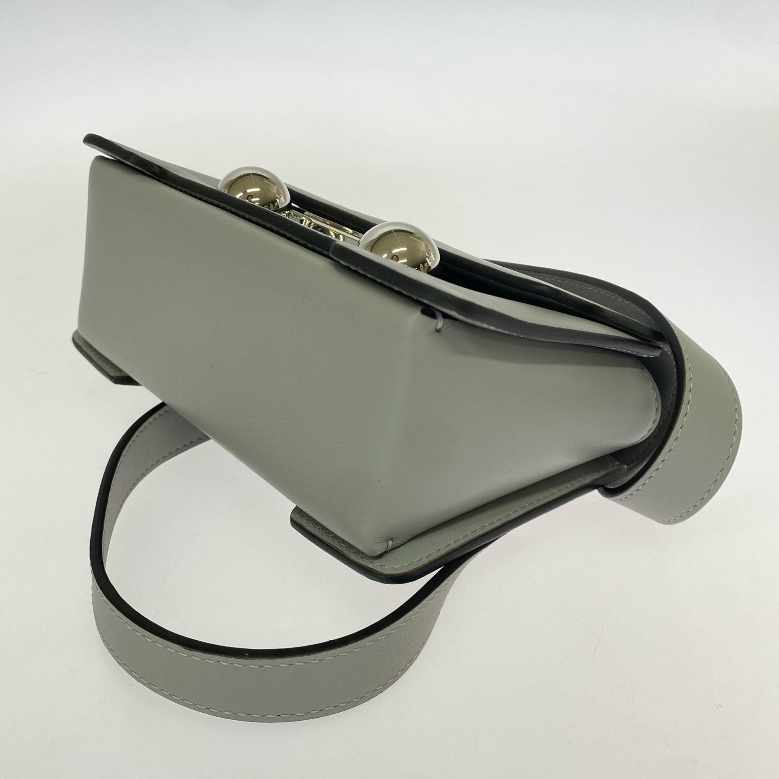ショルダーバッグ Marni Trunkaroo カーフスキン レザーミニショルダーバッグ グレー グレー