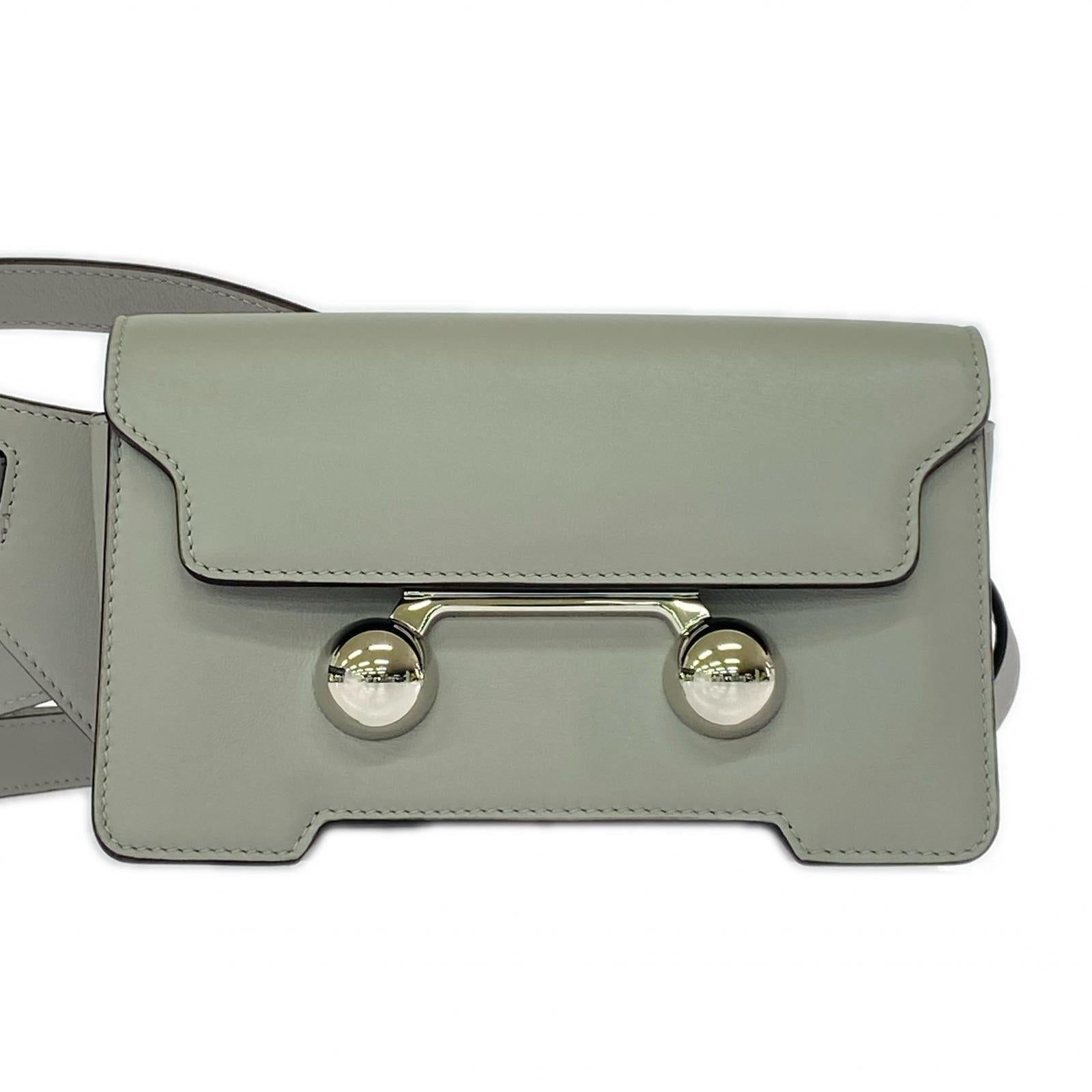 ショルダーバッグ Marni Trunkaroo カーフスキン レザーミニショルダーバッグ グレー グレー