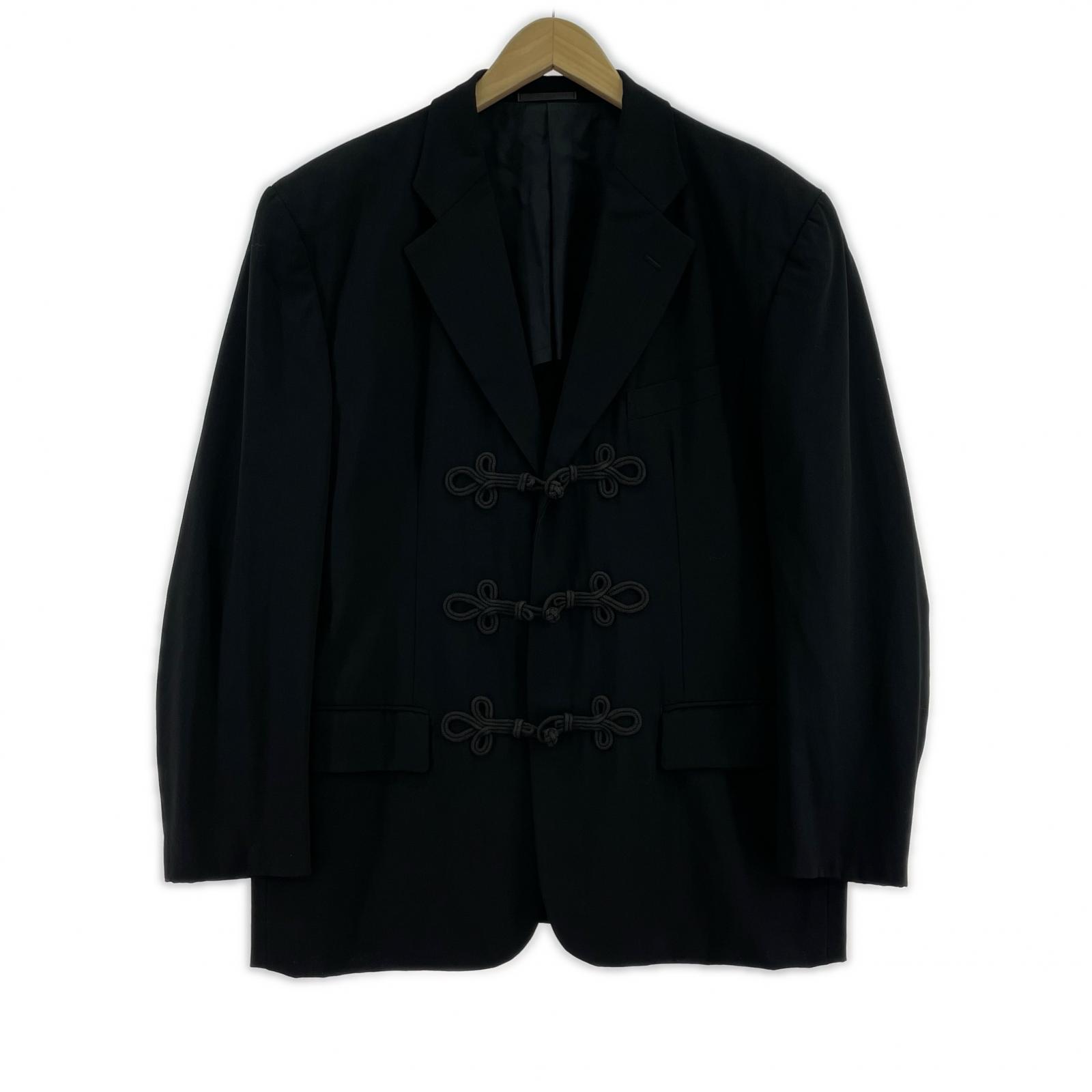 テーラードジャケット HOMME PLUS 80s チャイナボタンテーラードジャケット M M ブラック