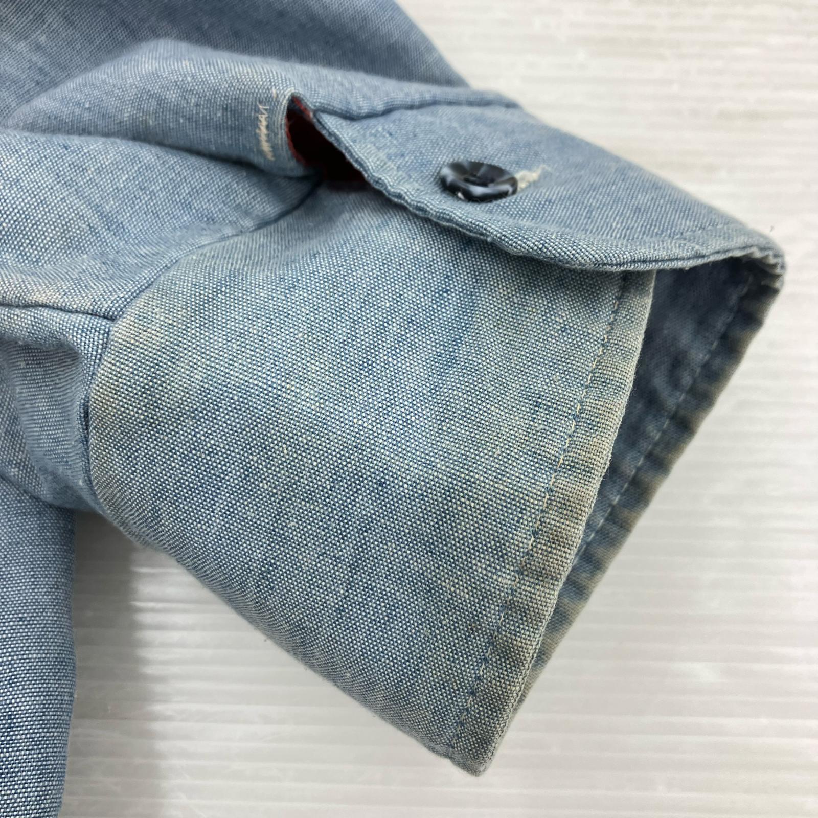 長袖シャツ sears Fieldmaster 裏キルティングシャツ (4XL) ブルー