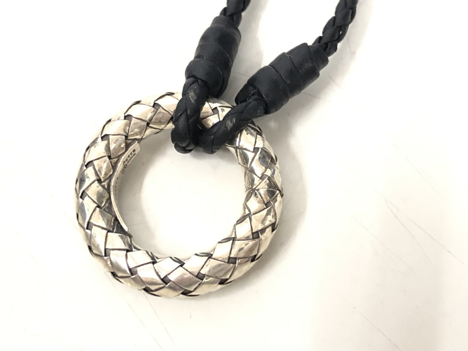 Bottega Veneta S925 イントレチャートサークル ネックレス