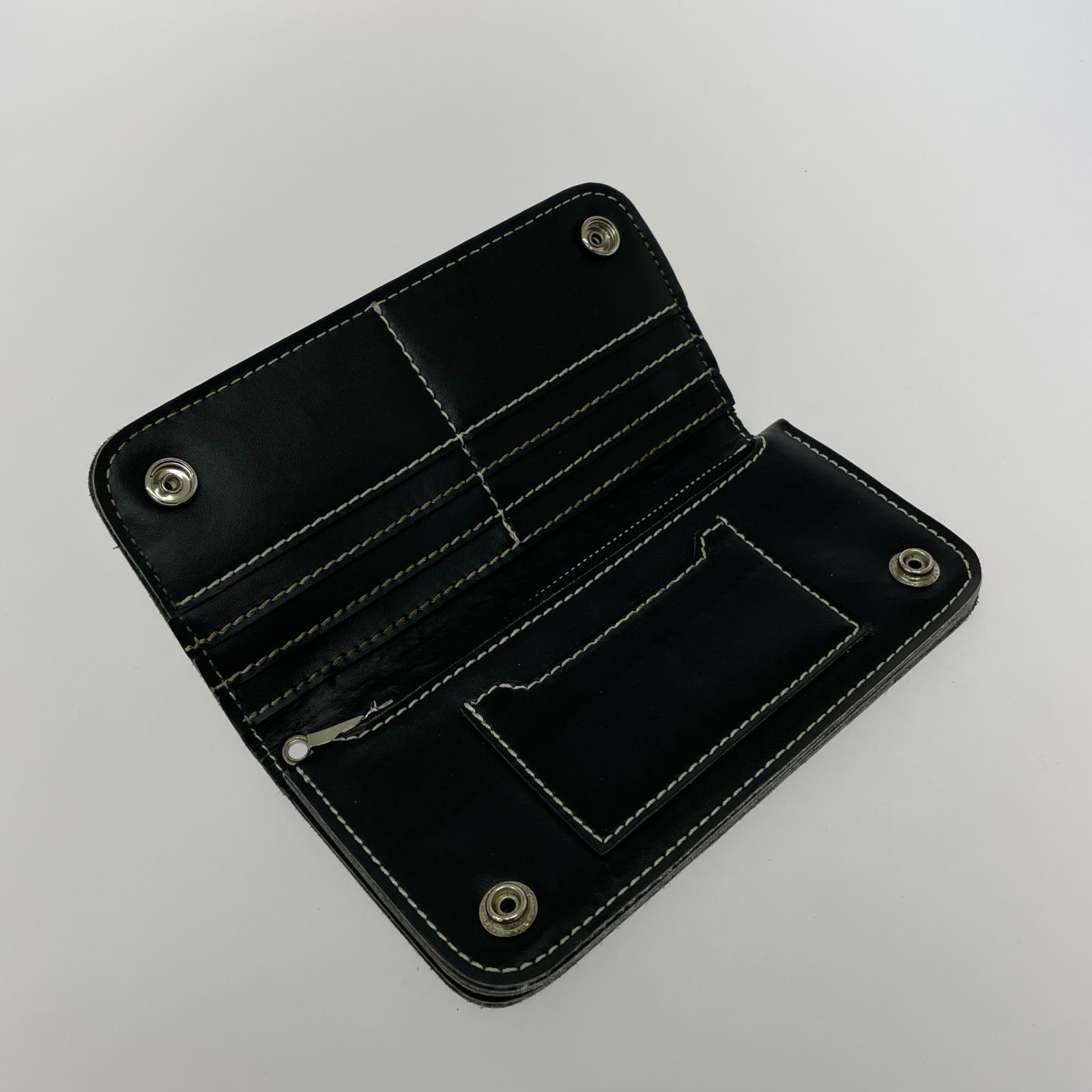 長財布 衣料A クロス レザー 長財布 黒 ブラック