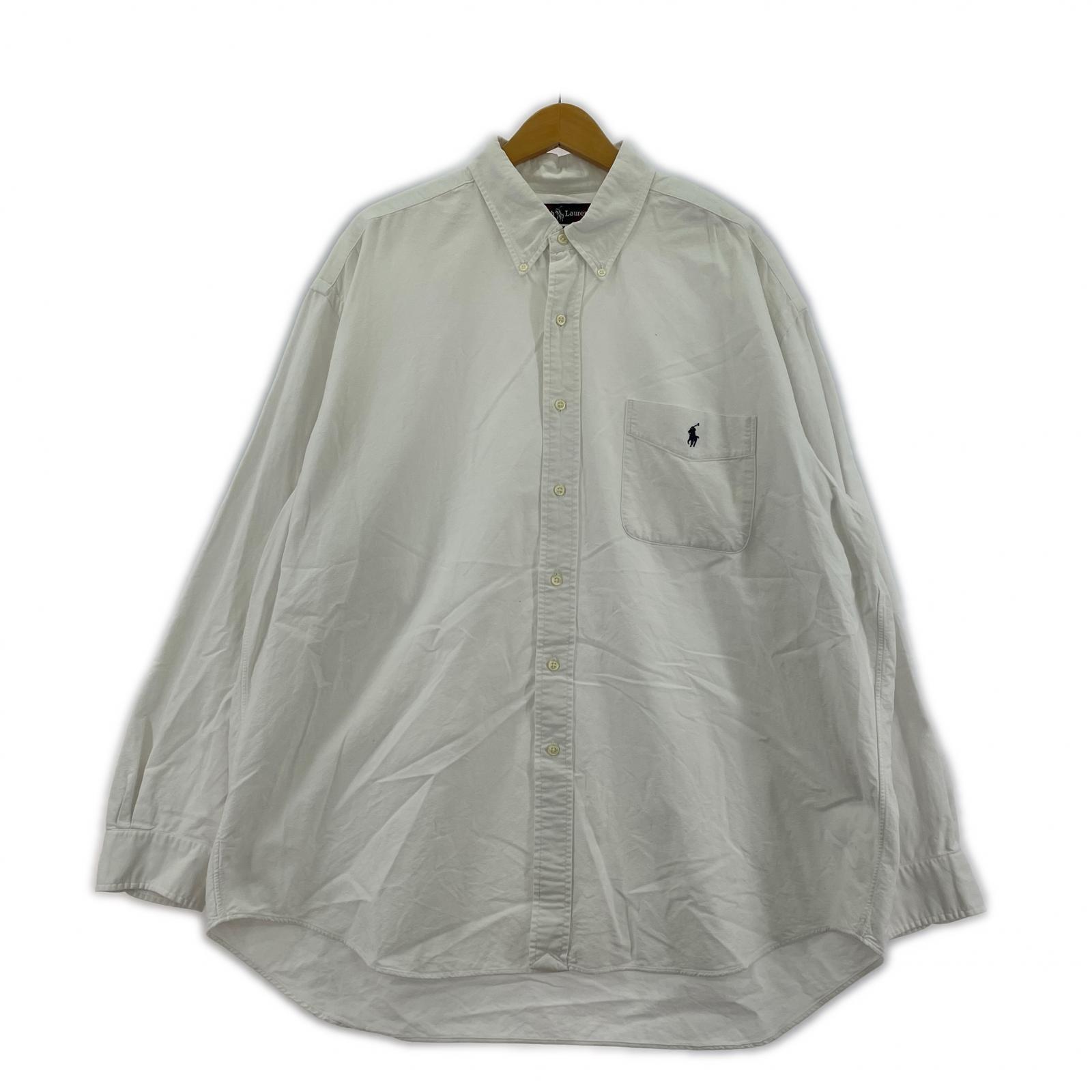 長袖シャツ POLO RALPH LAUREN 90s BIG SHIRT 白 (XL) ホワイト