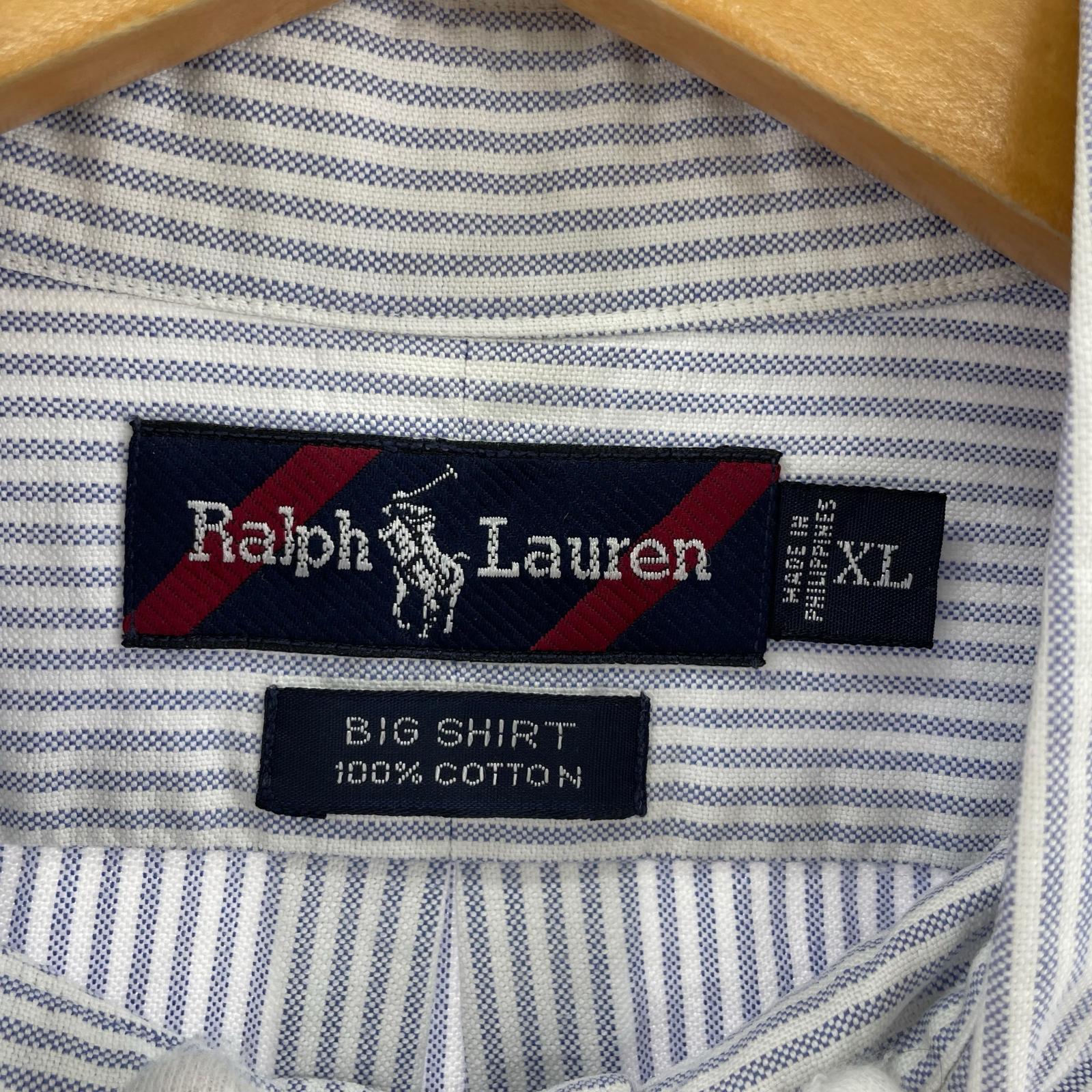 長袖シャツ POLO RALPH LAUREN 90s BIG SHIRT ストライプ (XL)