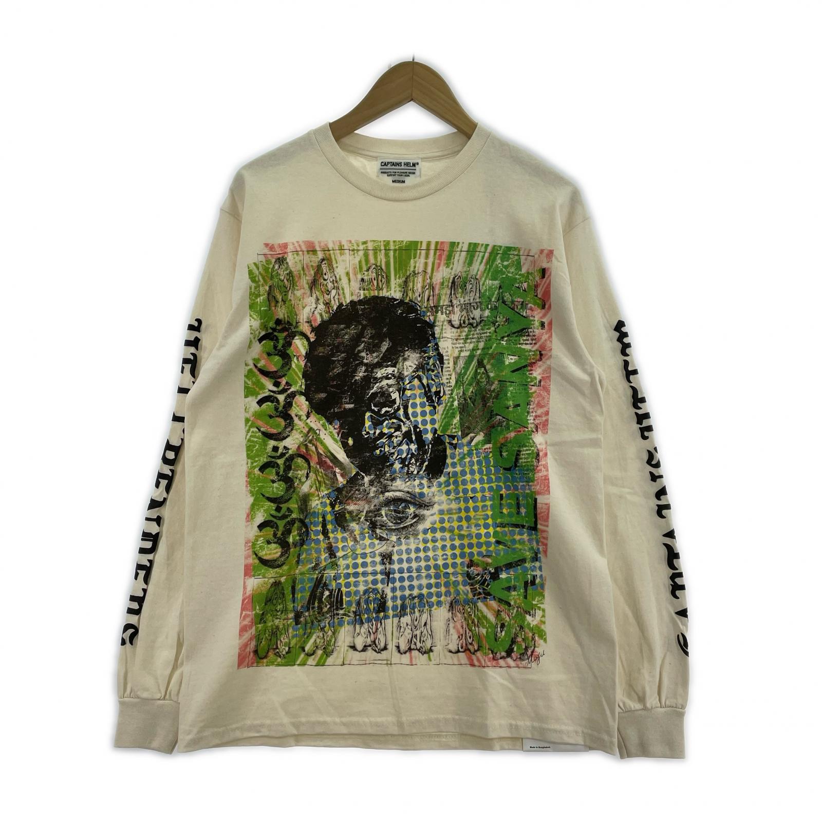 長袖Tシャツ ×HELLBENDERS&CO プリントT キナリ M