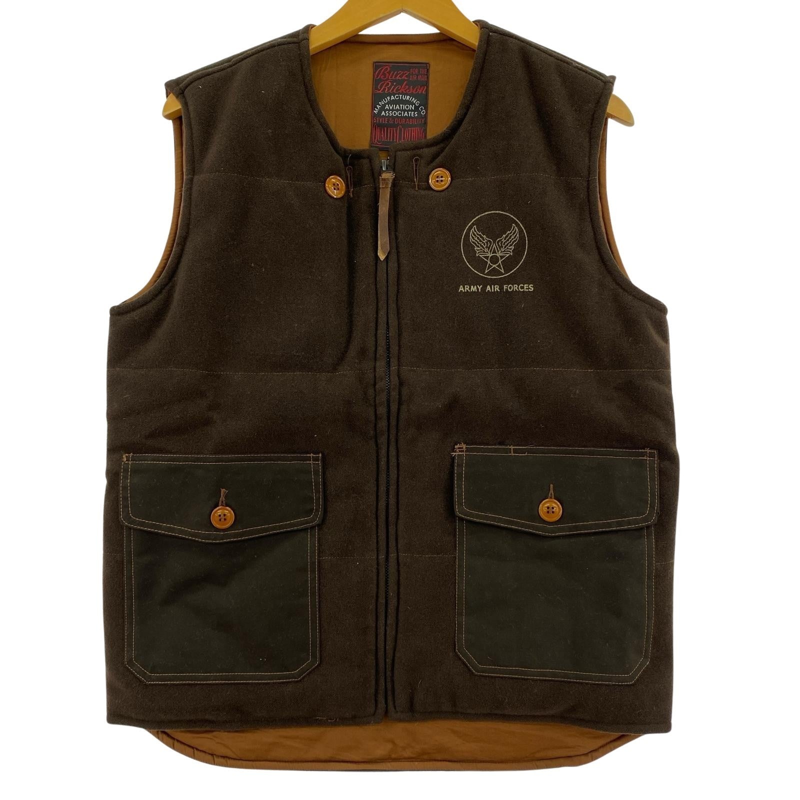 ジャケット MILITARY WOOL VEST 38 BROWN 38 ブラウン