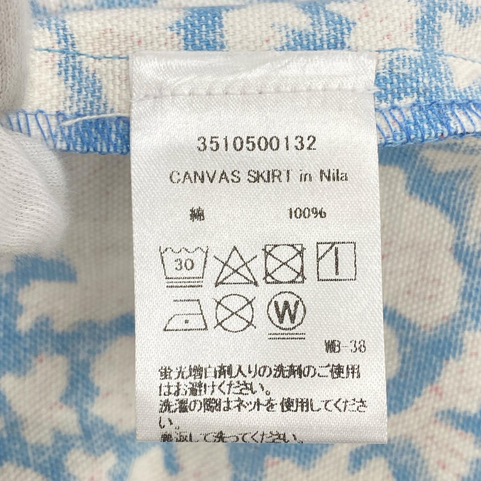 ロングスカート blockprints別注 フラワーロングスカート ブルー