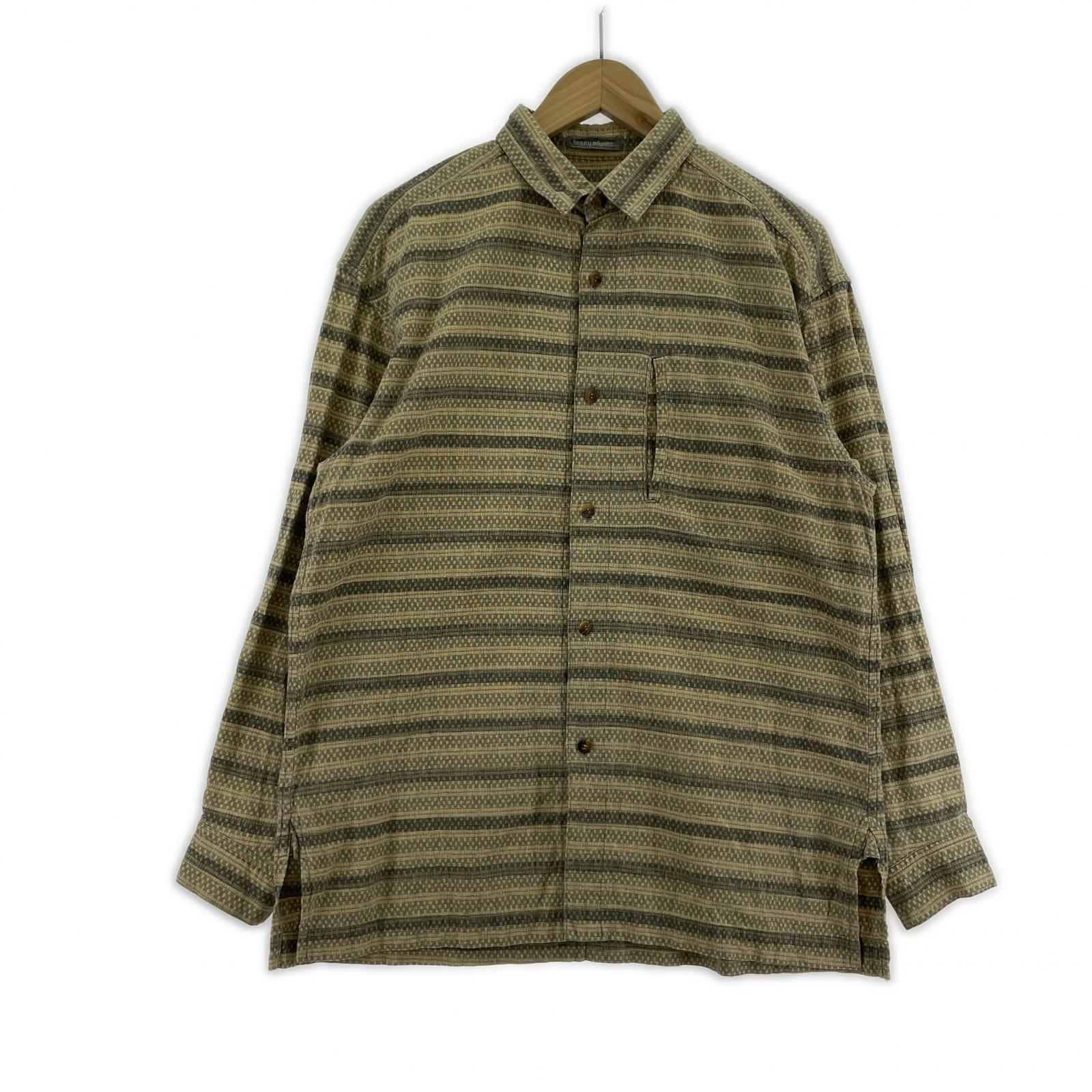 長袖シャツ 80's 筆タグ L/Sシャツ(M) M ベージュ