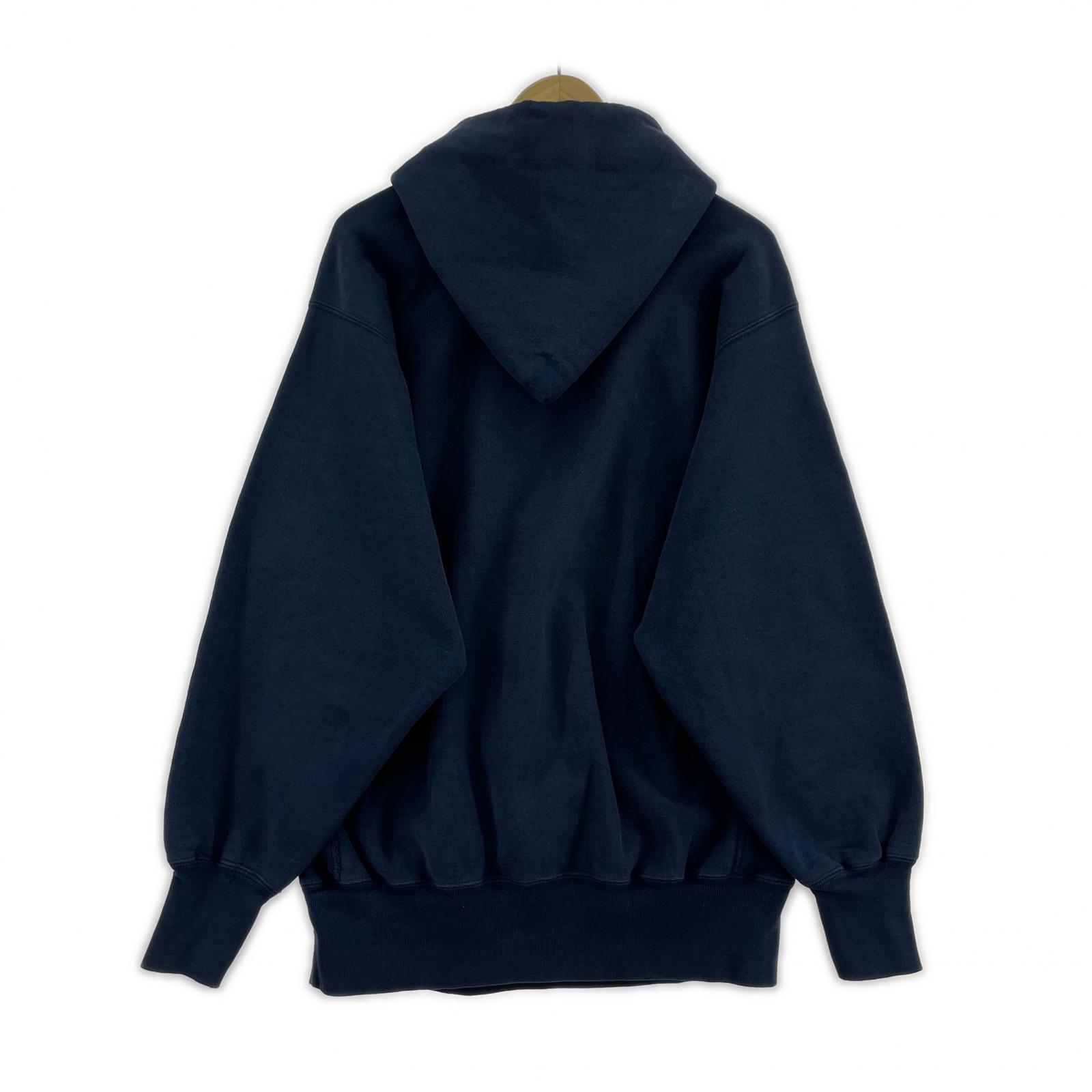 パーカー 90s USA製 トリコタグ ロゴ リバースウィーブパーカー(XL) ネイビー ネイビー