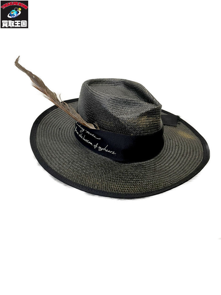 ハット GLAD HAND LUV LETTER PANAMA HAT ヴィンテージ加工 ブラック