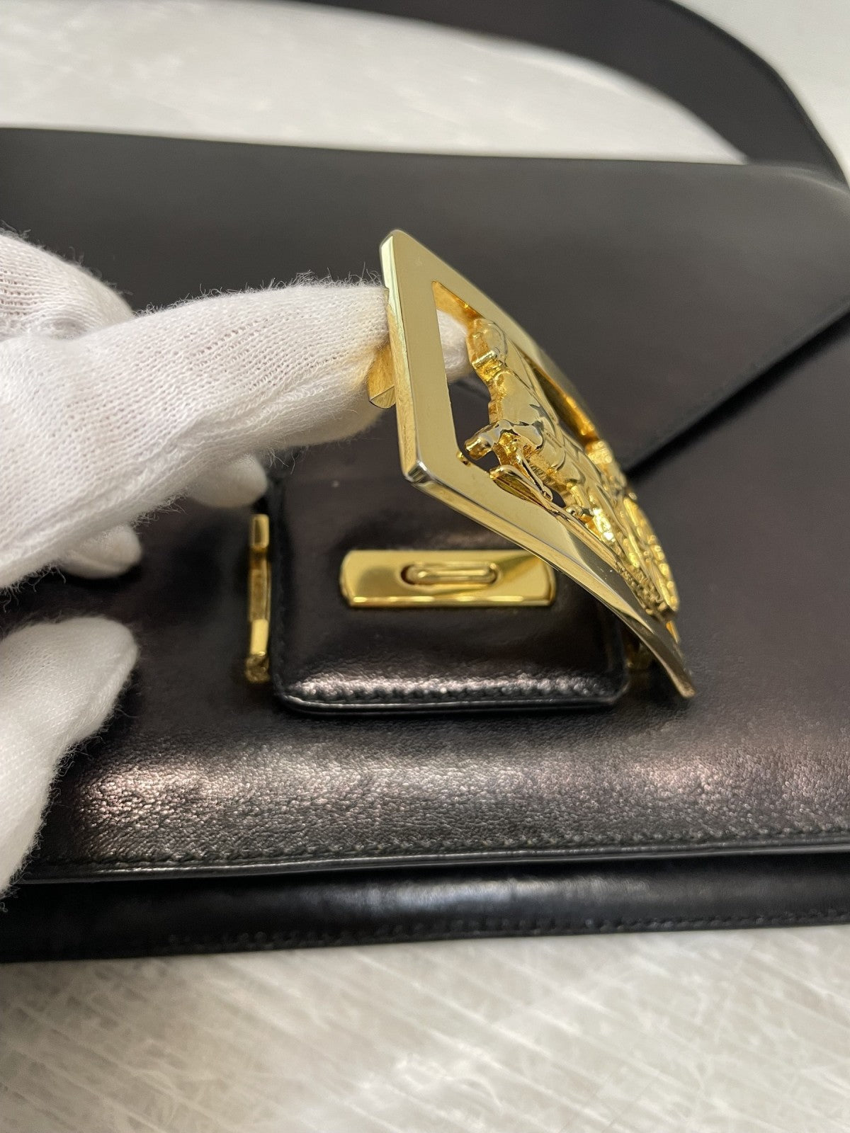 CELINE ホースキャリッジ 馬車金具 ワンショルダーバッグ ブラック