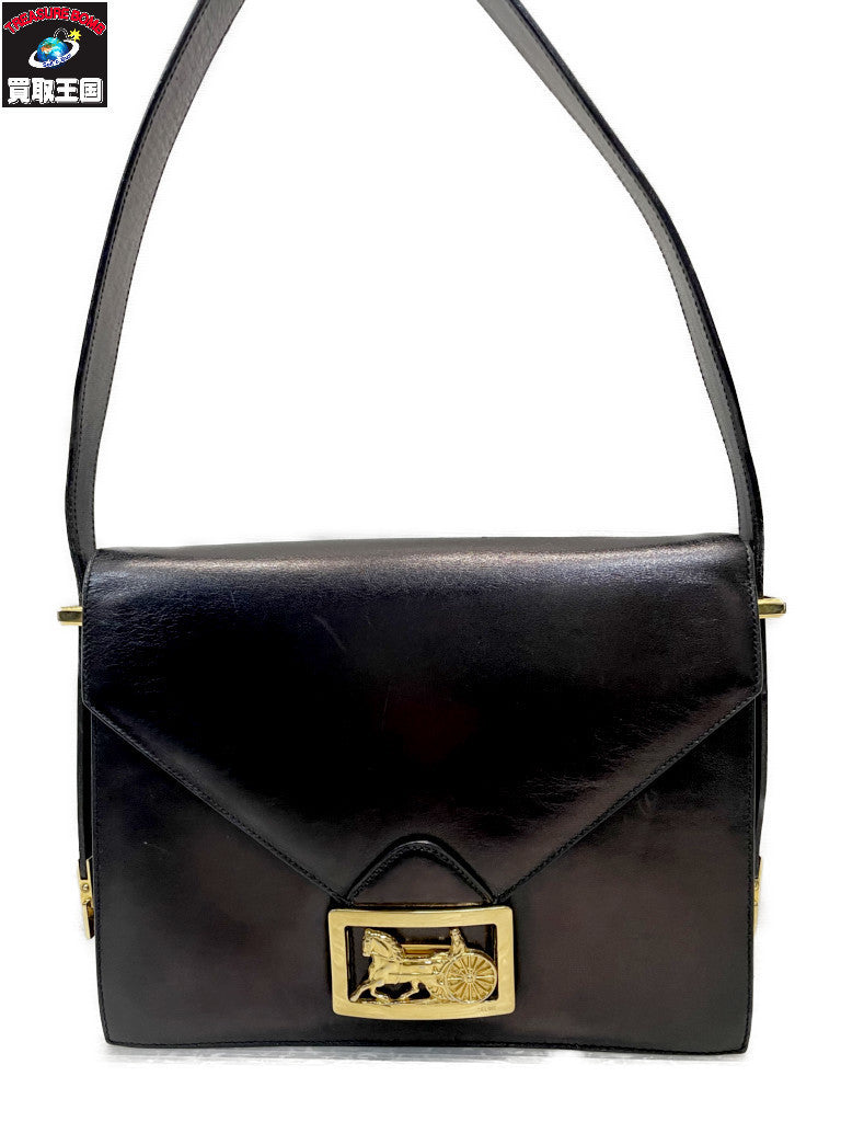 CELINE ホースキャリッジ 馬車金具 ワンショルダーバッグ ブラック