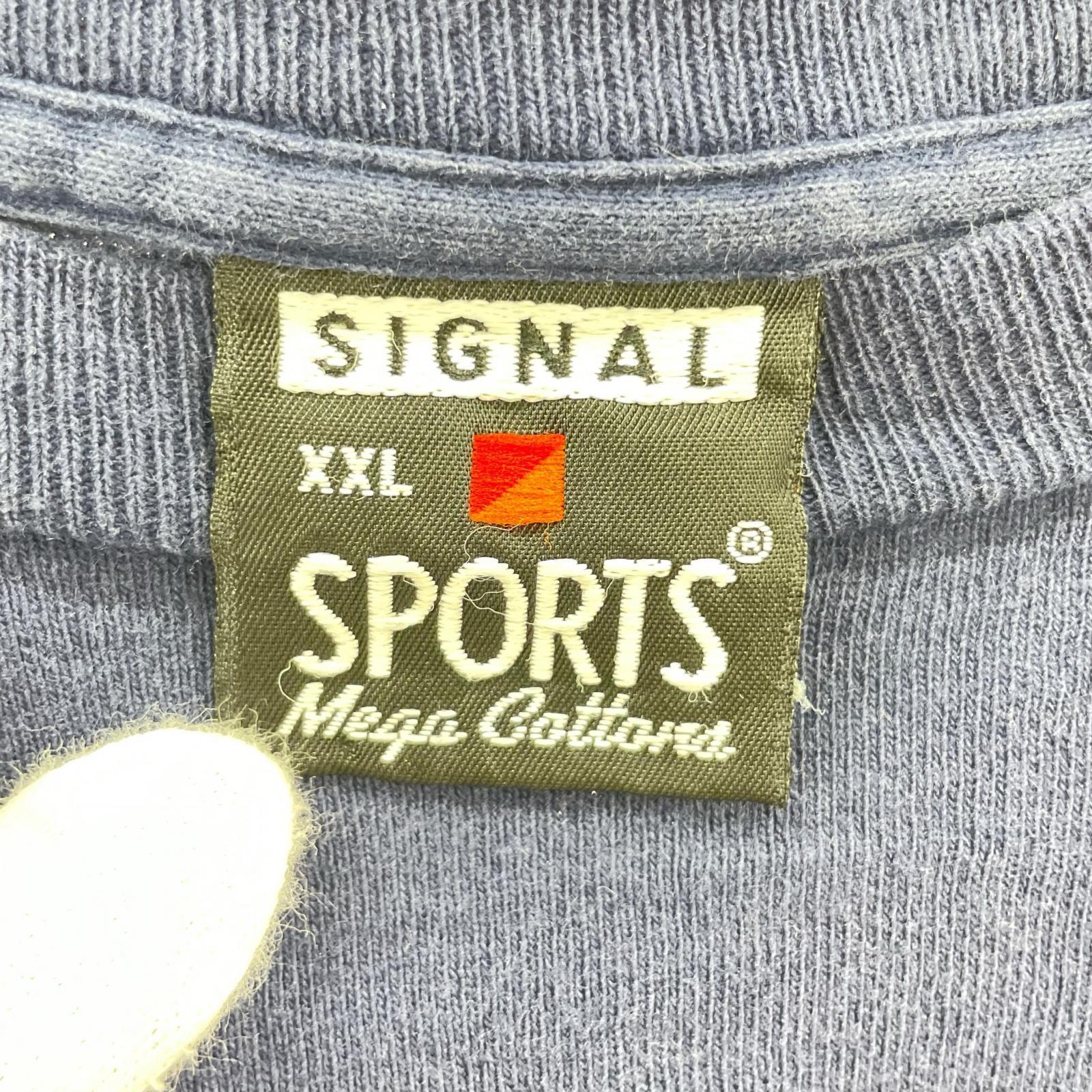 半袖Tシャツ 90s SIGNAL SPORTS USA製 サンダー アニマル Tシャツ XL ネイビー