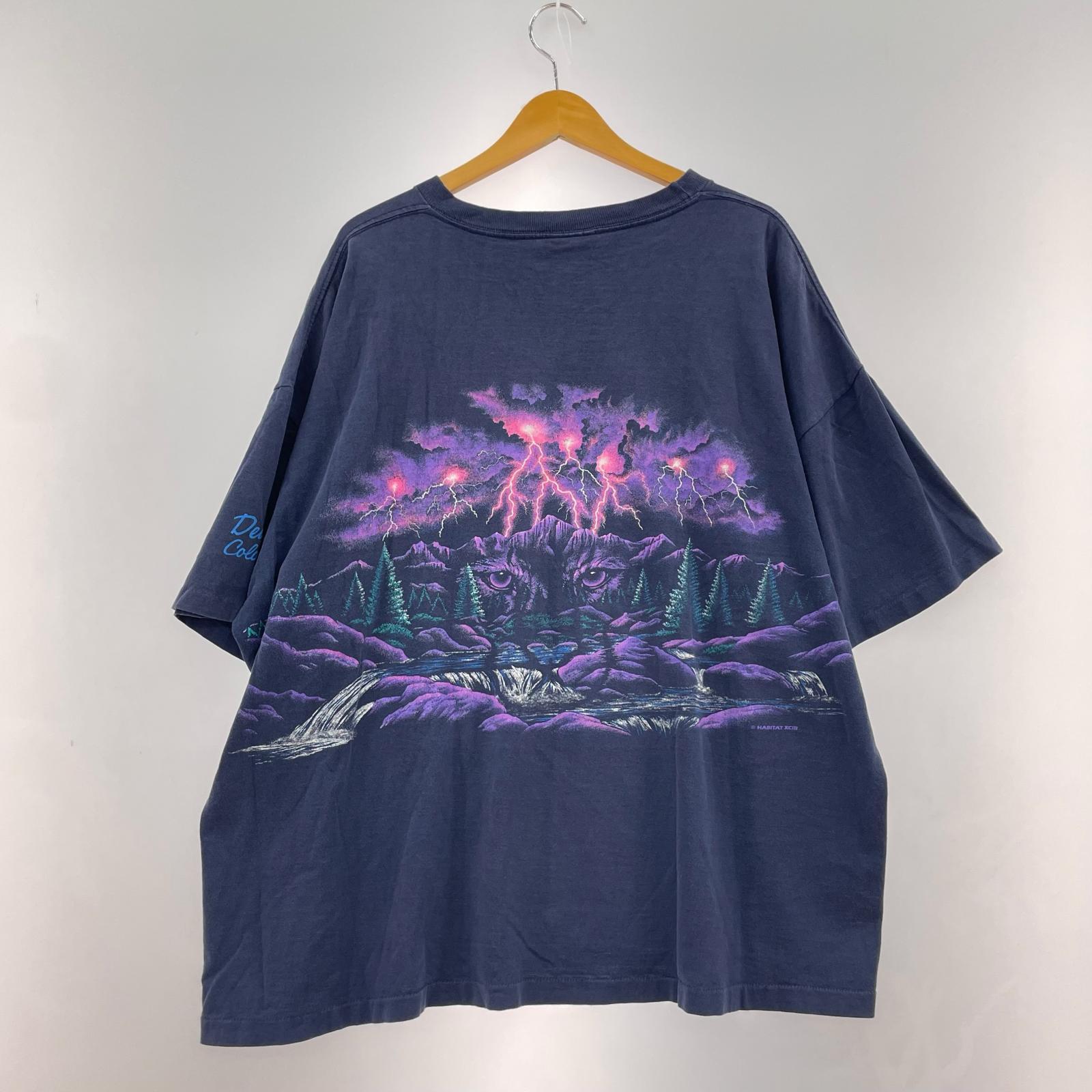 半袖Tシャツ 90s SIGNAL SPORTS USA製 サンダー アニマル Tシャツ XL ネイビー