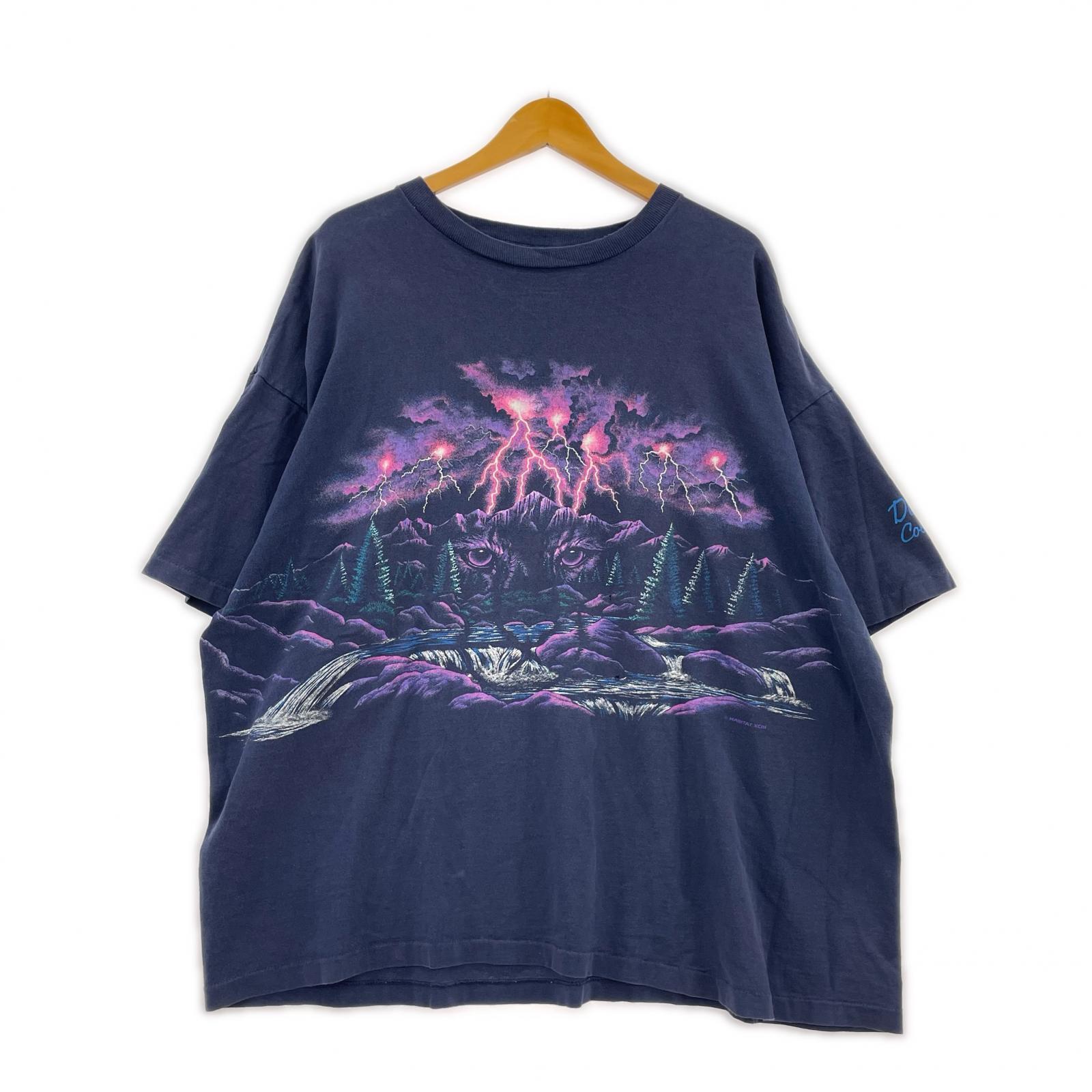 半袖Tシャツ 90s SIGNAL SPORTS USA製 サンダー アニマル Tシャツ XL ネイビー