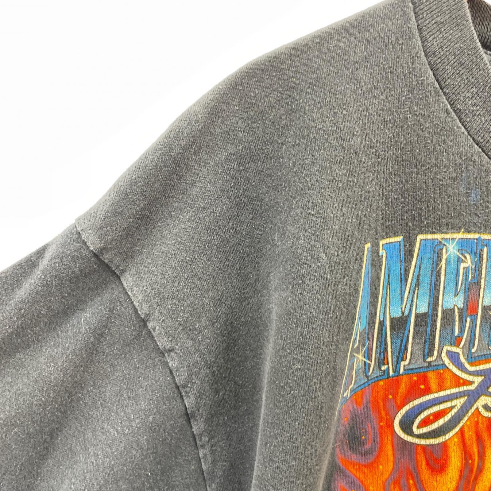 半袖Tシャツ 90s CHEVROLET シボレー ファイヤーパターン Tシャツ (XXL) ブラック