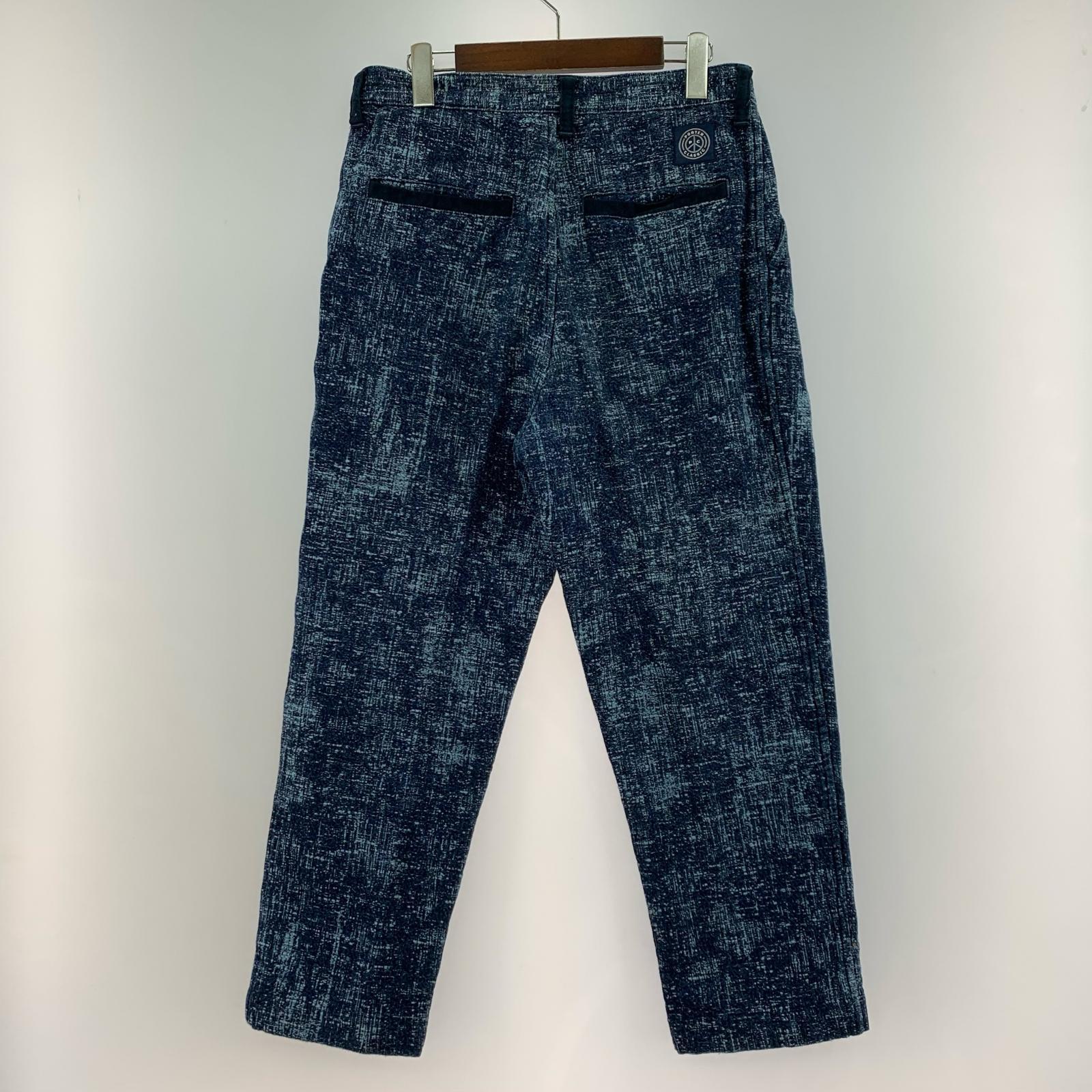 パンツ PEELED CLOTH CROPPED PANTS 青 (S) S ブルー