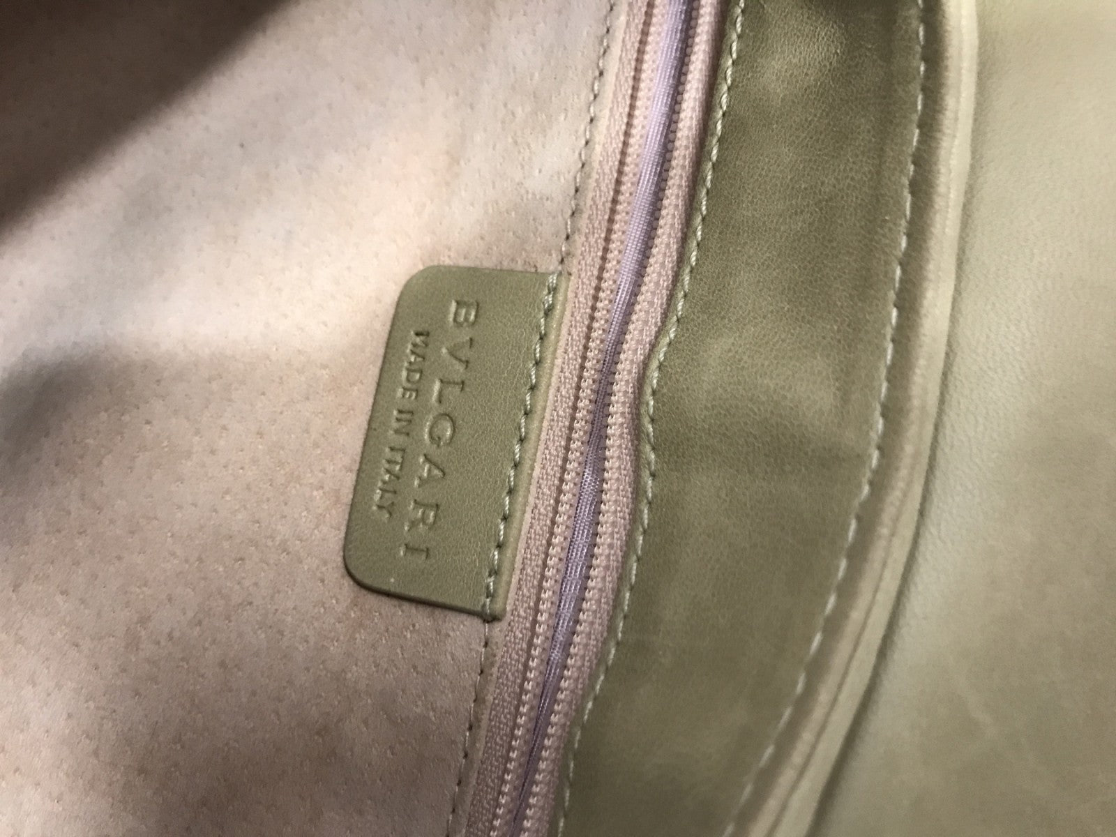 BLGARI レザー プリーツ ベージュ