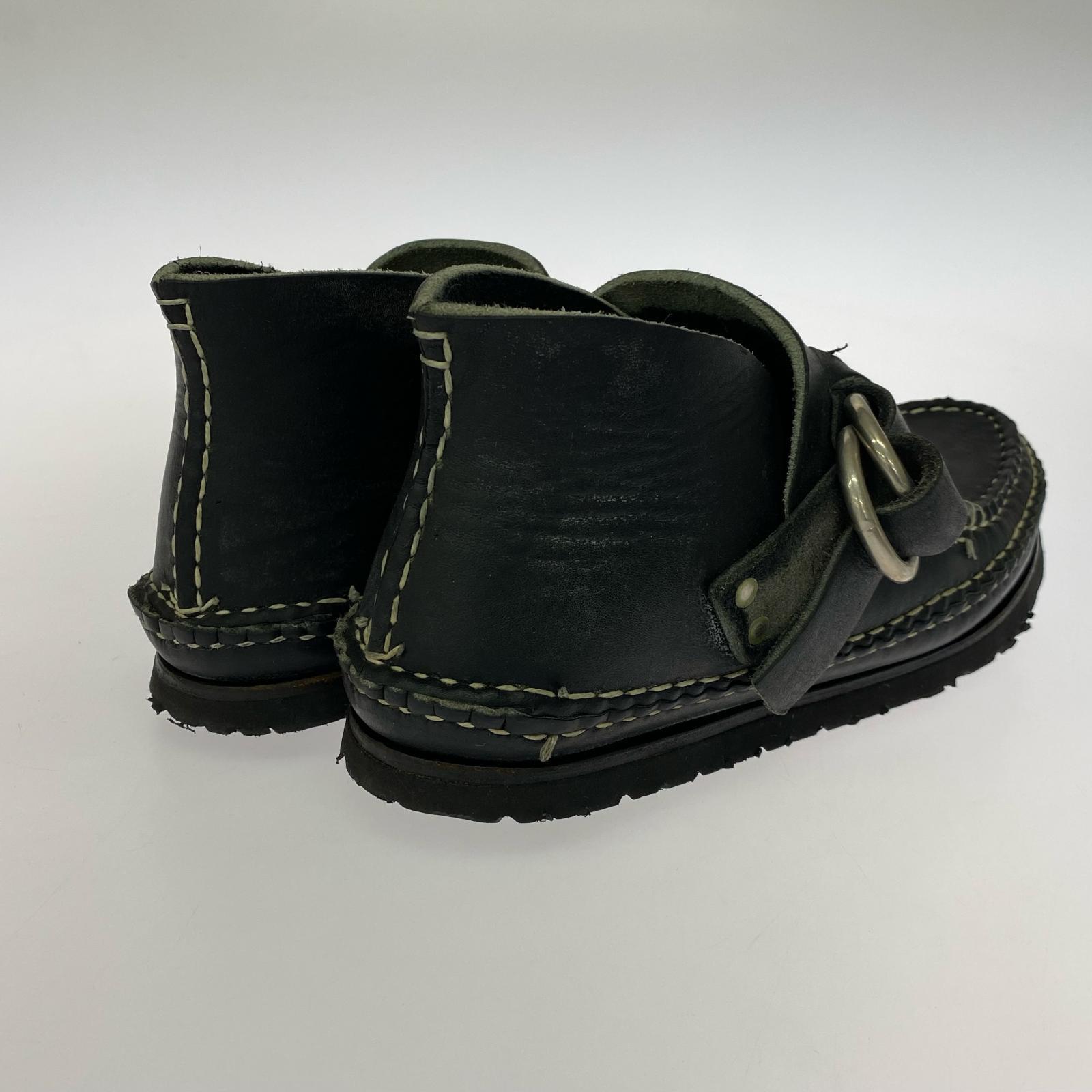 シューズ leather boot ブラック