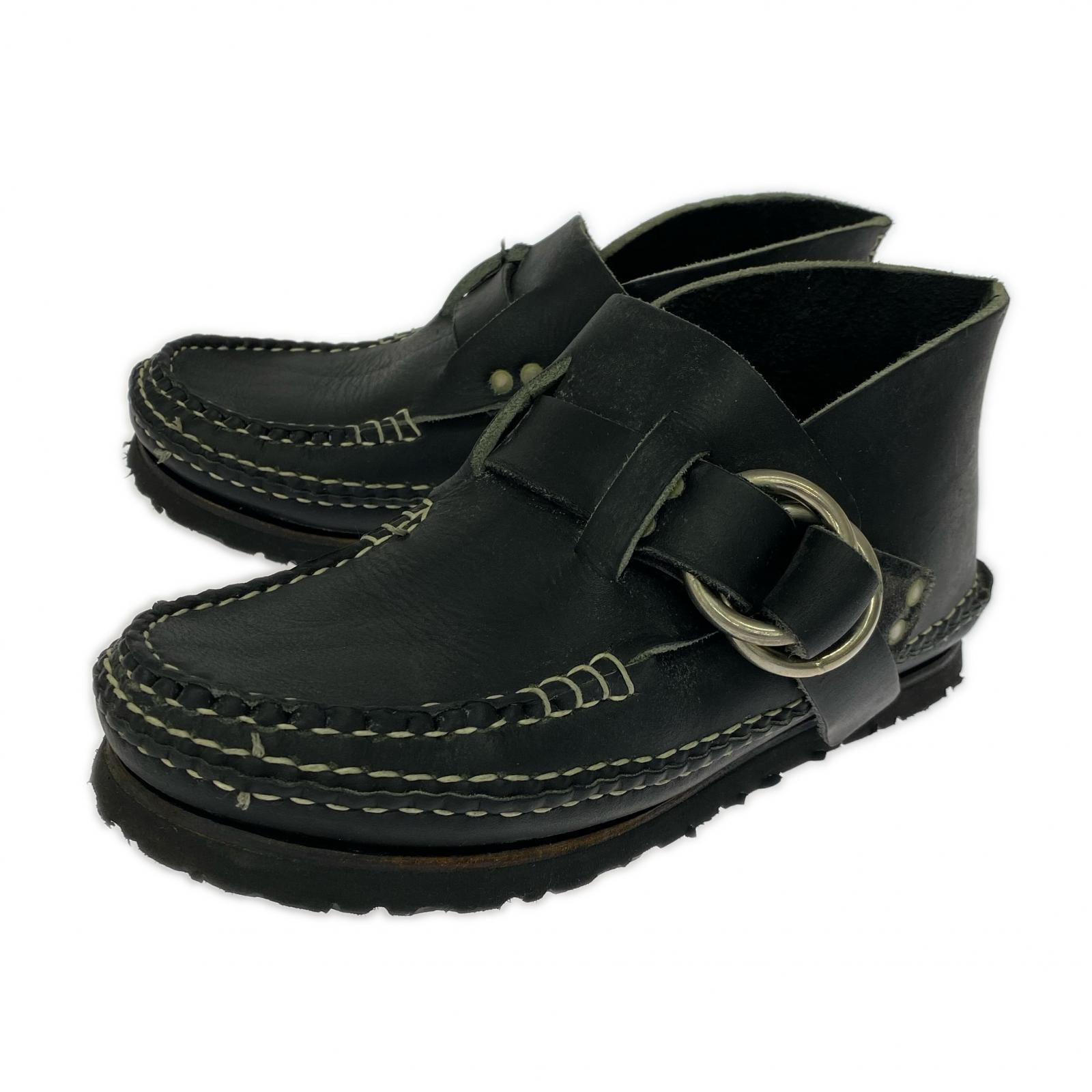 シューズ leather boot ブラック