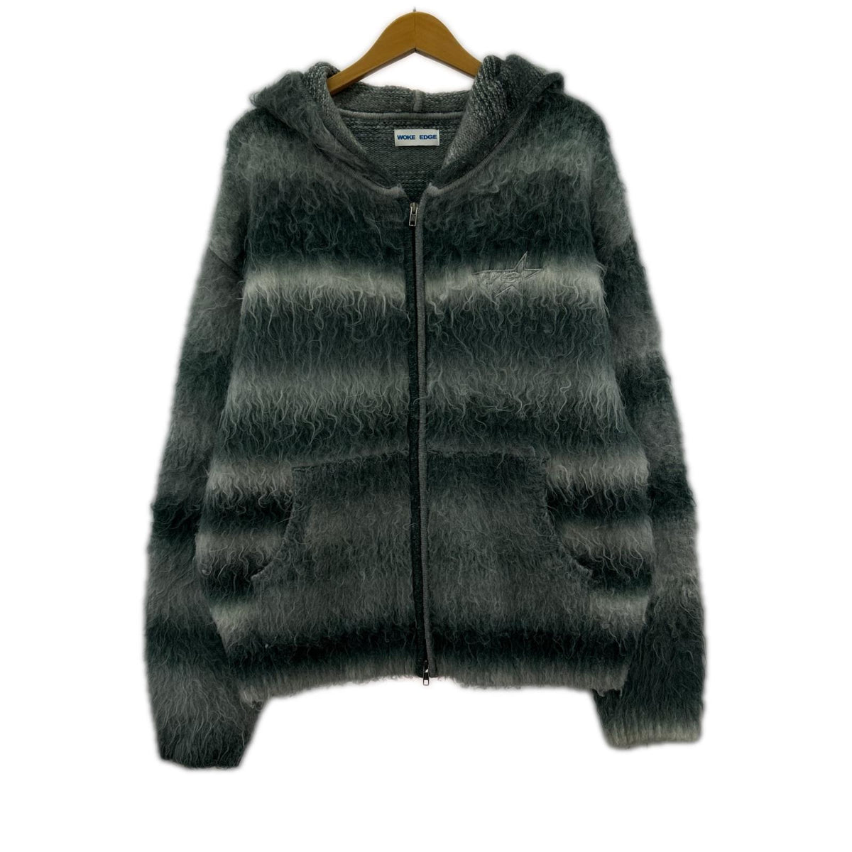パーカー WOKE EDGE Gradation Mohair Zip Knit L