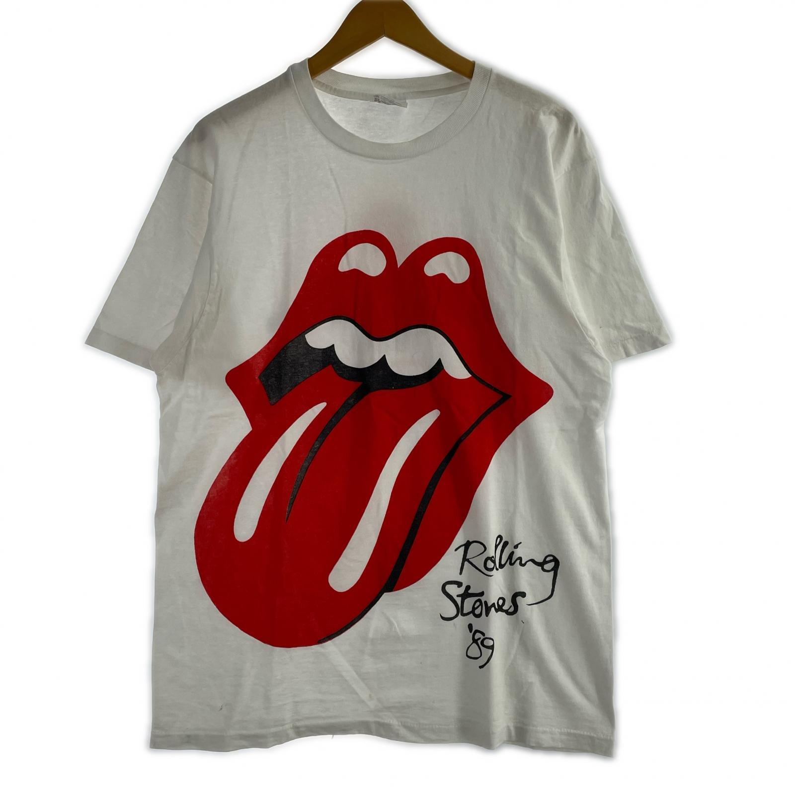 半袖Tシャツ 90s HANES ROLLLING STONES 89年ツアー (L) L ホワイト