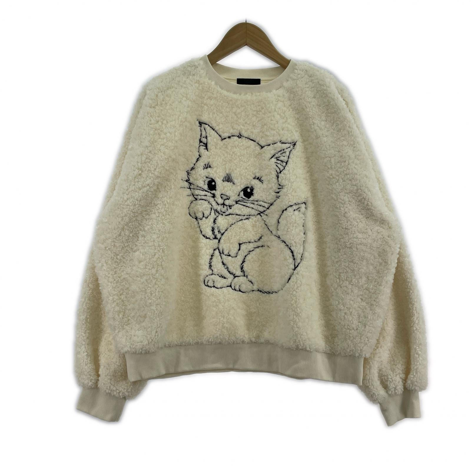 スウェット NAUGHTY CAT BOA TOPS アイボリー 2 2