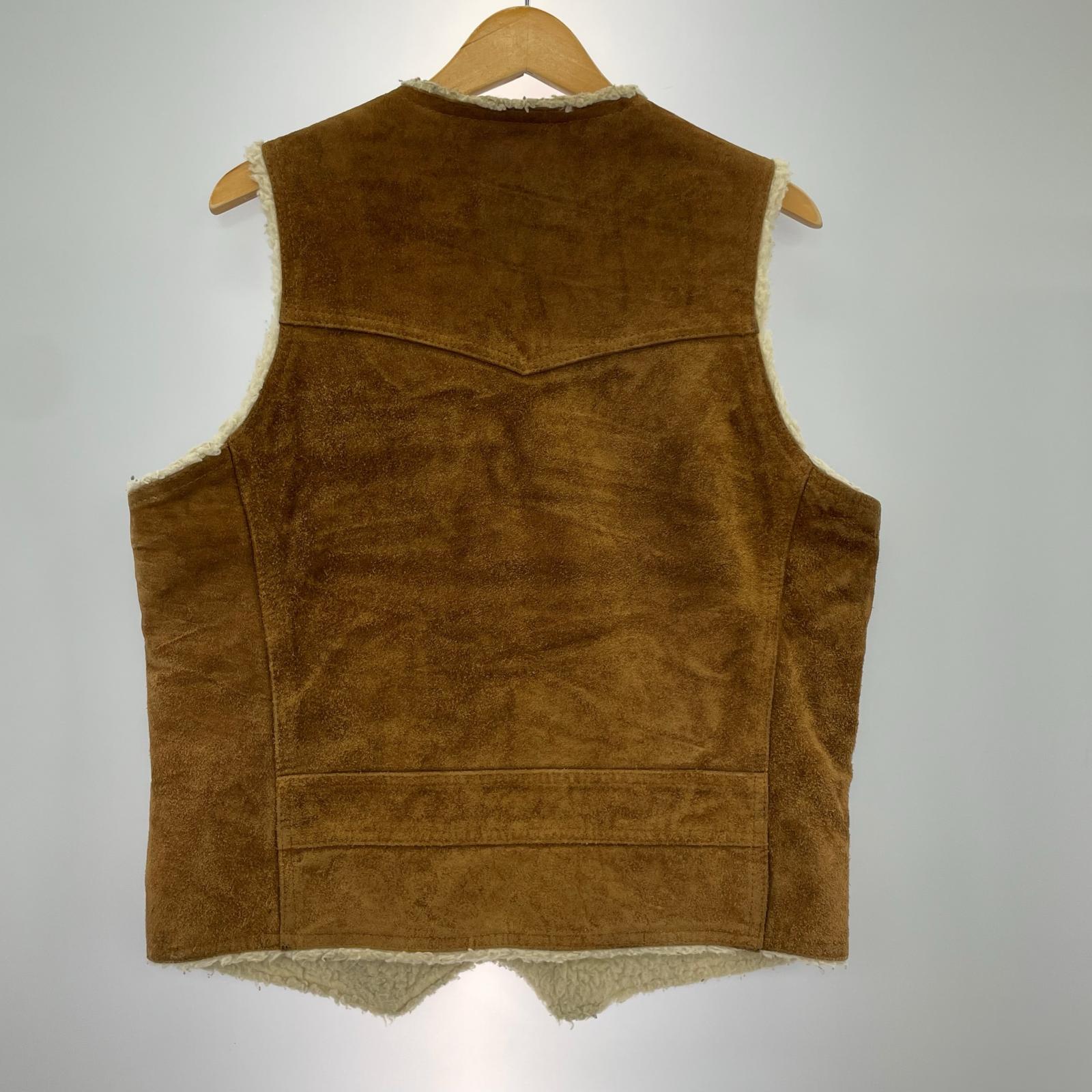 長袖シャツ 80s Leather Boa Best M BRW ブラウン