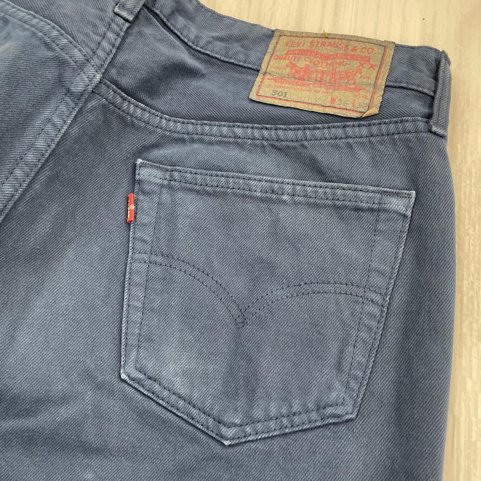 デニムパンツ 90s ベルギー製 501 デニムパンツ 266刻印 紺 36 ネイビー