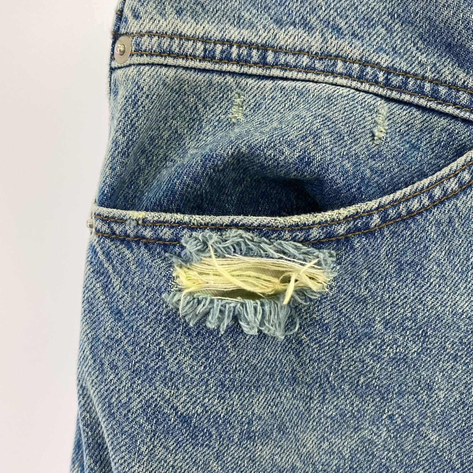 デニムパンツ USED加工 デニムパンツ インディゴ W33 M ブルー