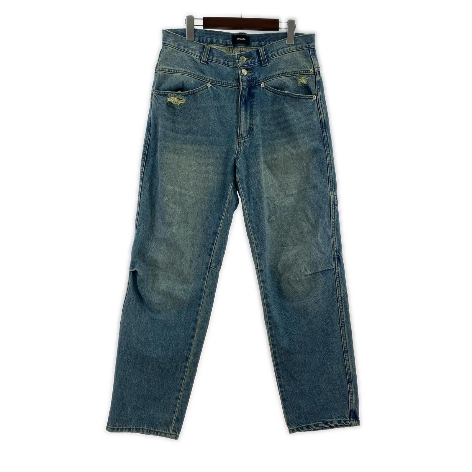 デニムパンツ USED加工 デニムパンツ インディゴ W33 M ブルー